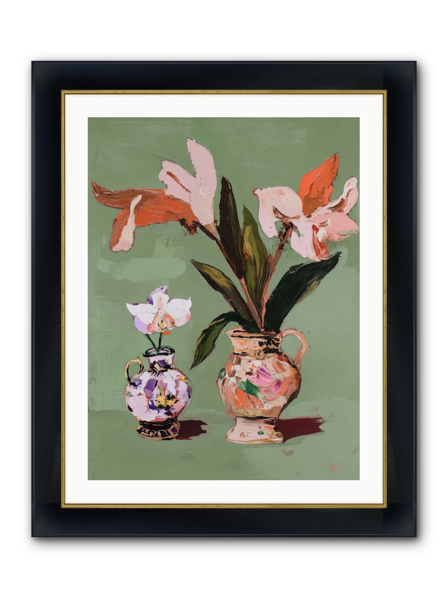 Jardin Des Plantes Postcard Framed Print - Wide Black w/Gold 24x32