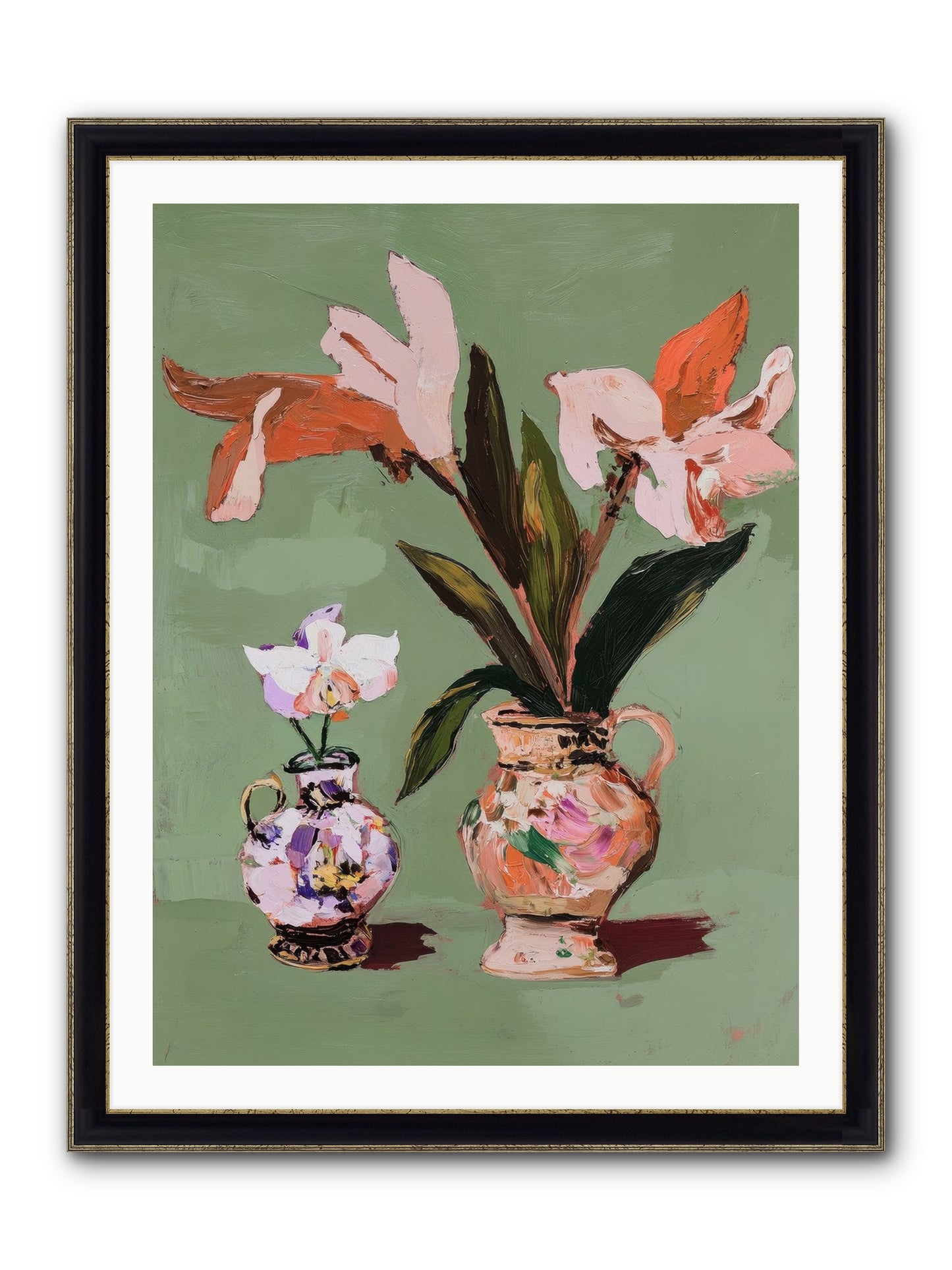 Jardin Des Plantes Postcard Framed Print - Black & Gold 30x40