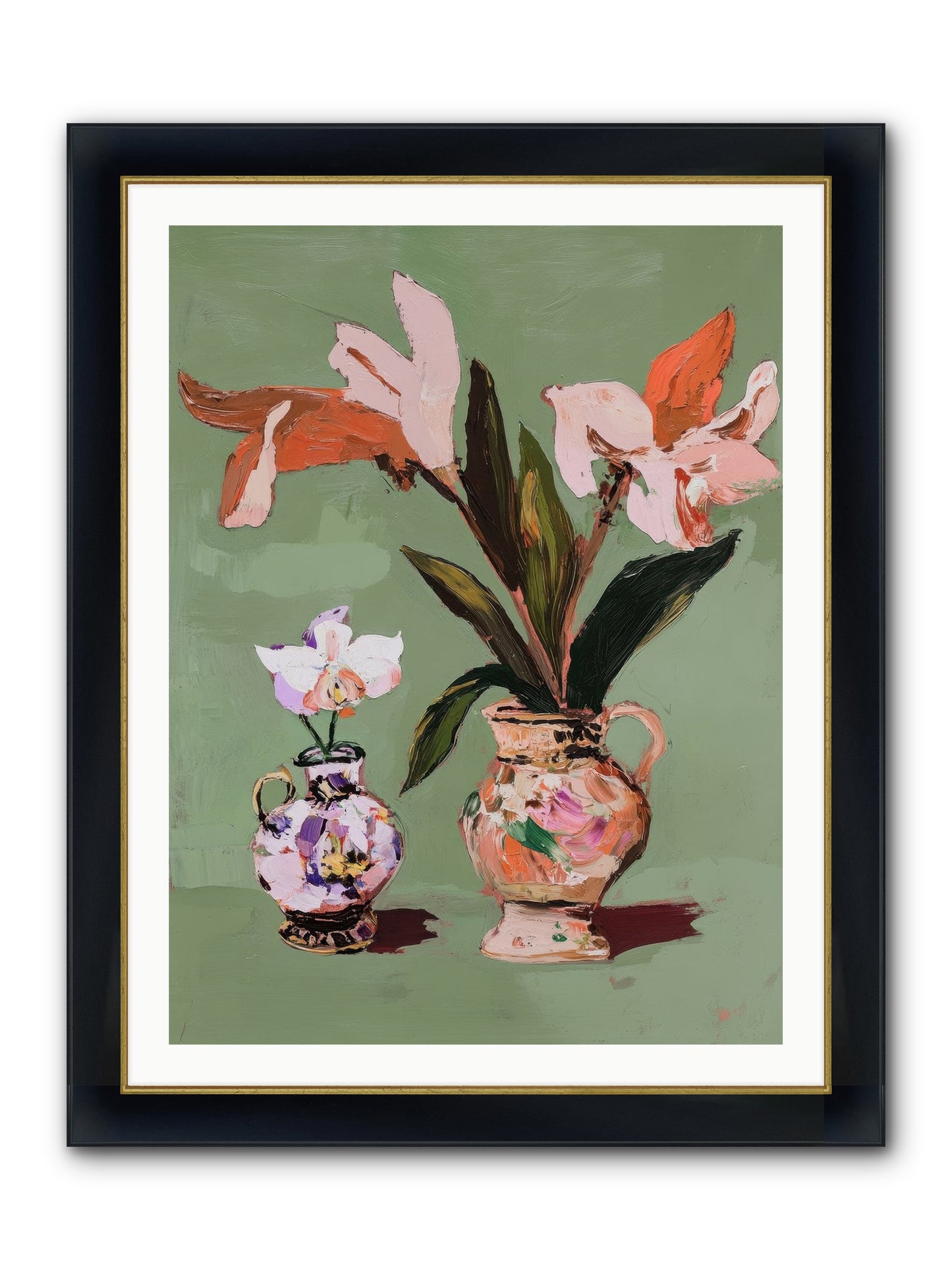 Jardin Des Plantes Postcard Framed Print - Wide Black w/Gold 30x40