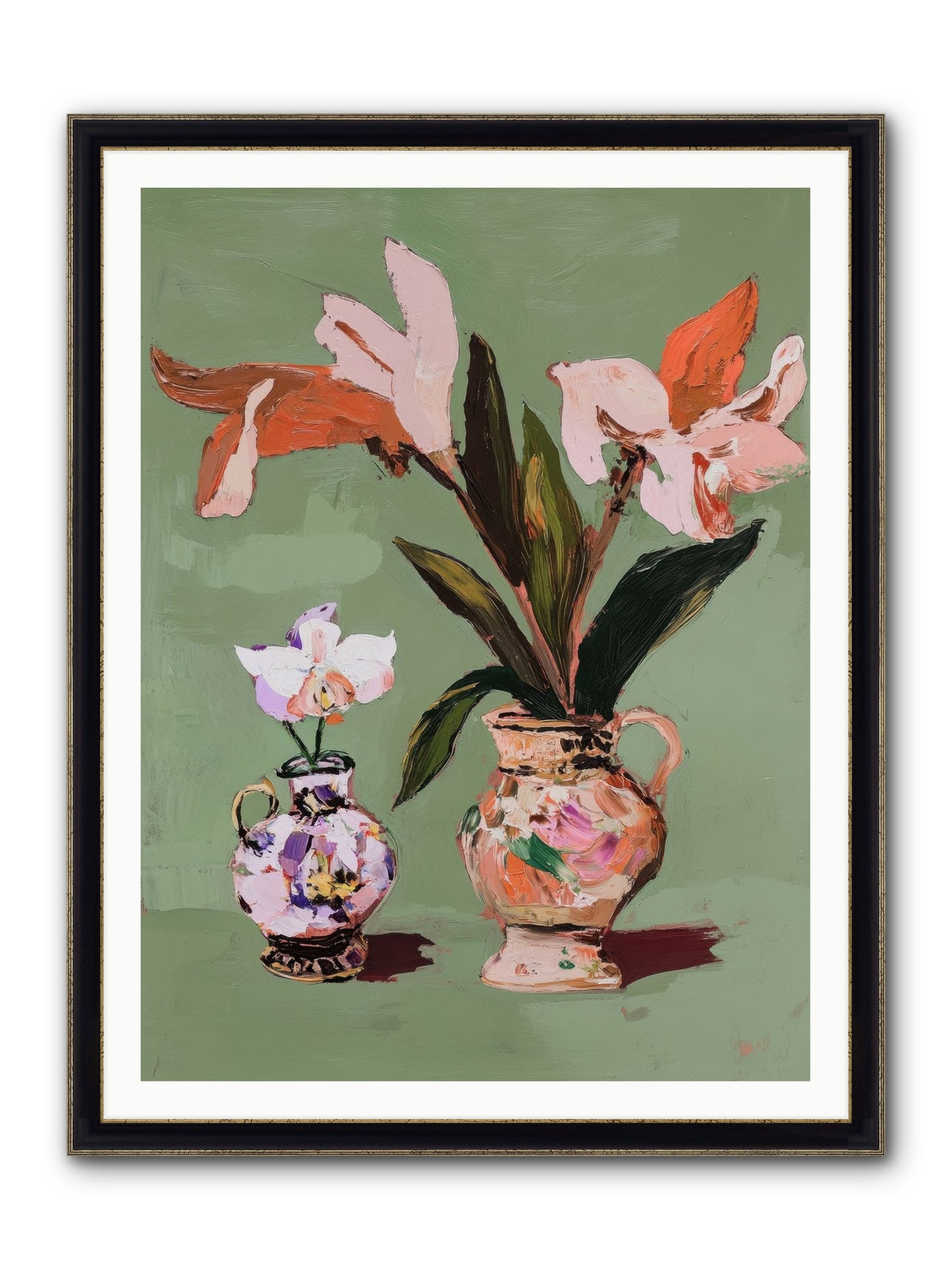 Jardin Des Plantes Postcard Framed Print - Black & Gold 36x48