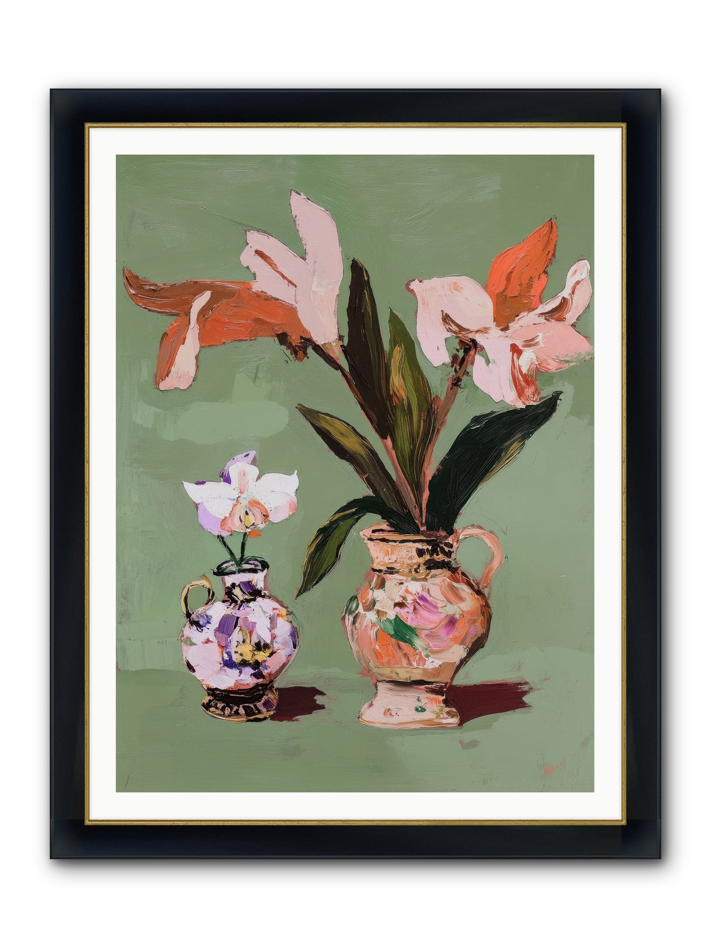 Jardin Des Plantes Postcard Framed Print - Wide Black w/Gold 36x48