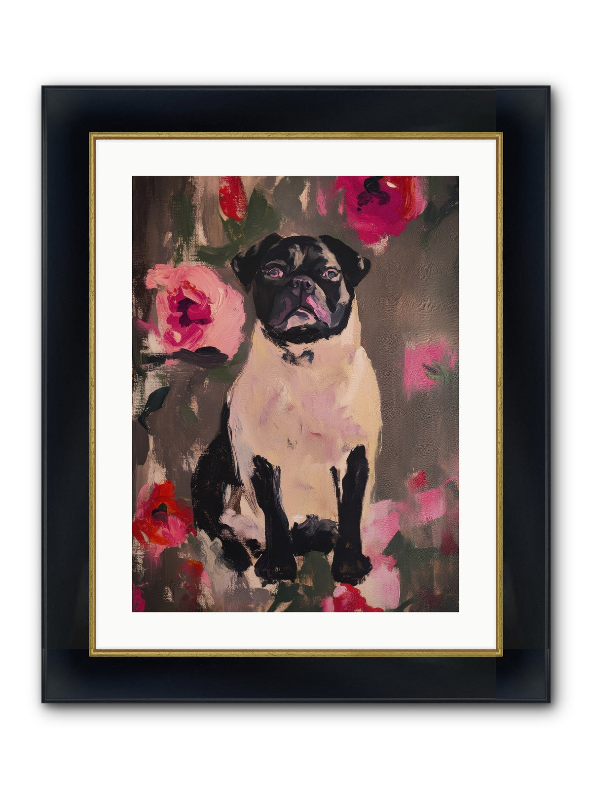 Jardin's Jewel Framed Print - Wide Black w/Gold 18x24