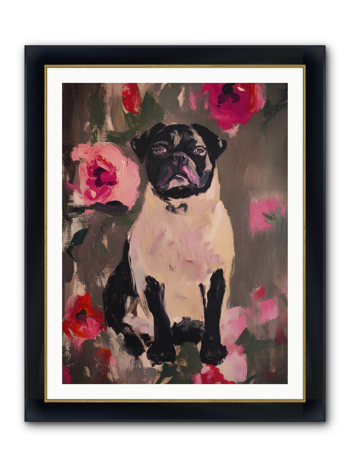 Jardin's Jewel Framed Print - Wide Black w/Gold 30x40
