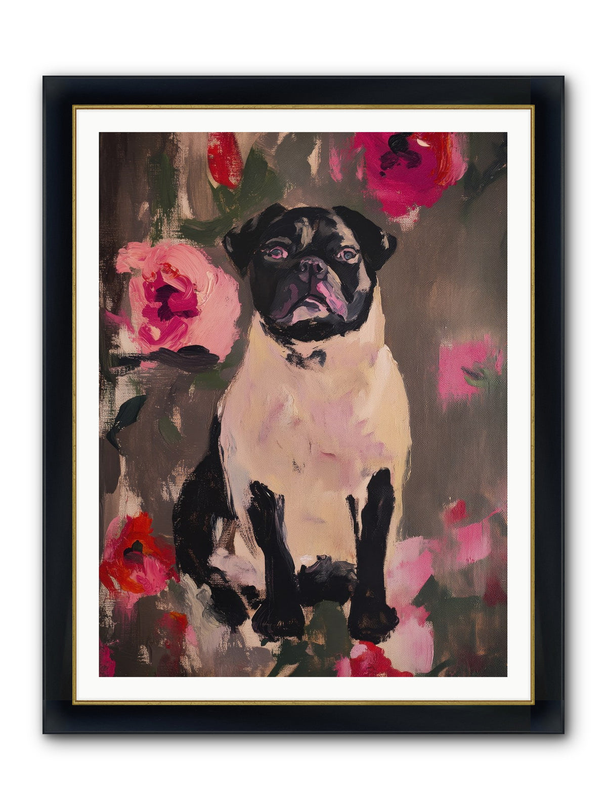 Jardin's Jewel Framed Print - Wide Black w/Gold 36x48