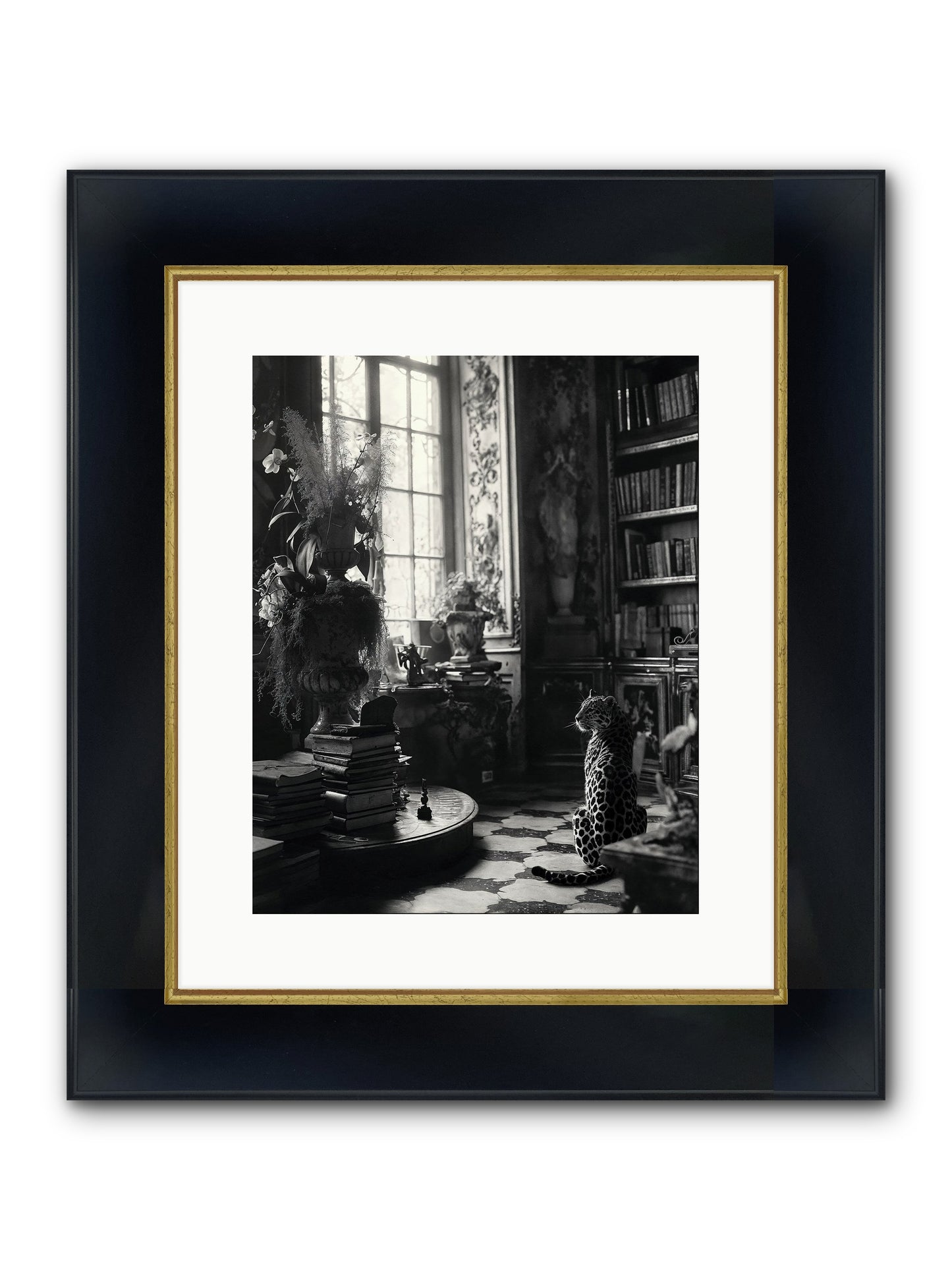 Jasper Framed Print - Wide Black w/Gold 12x15