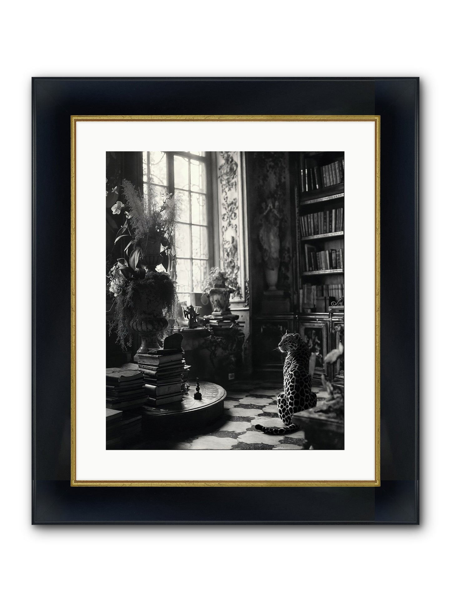 Jasper Framed Print - Wide Black w/Gold 16x20