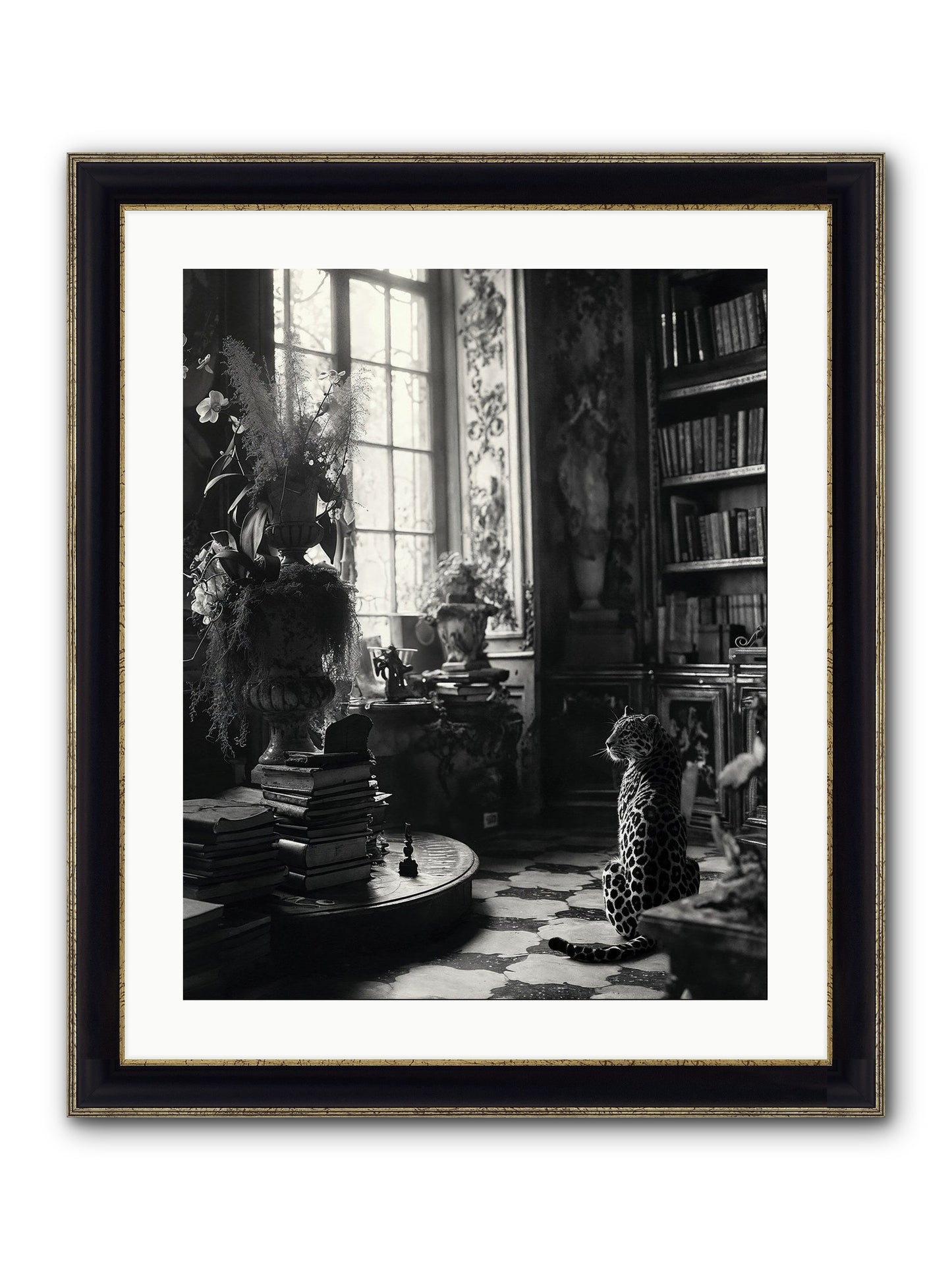 Jasper Framed Print - Black & Gold 20x25