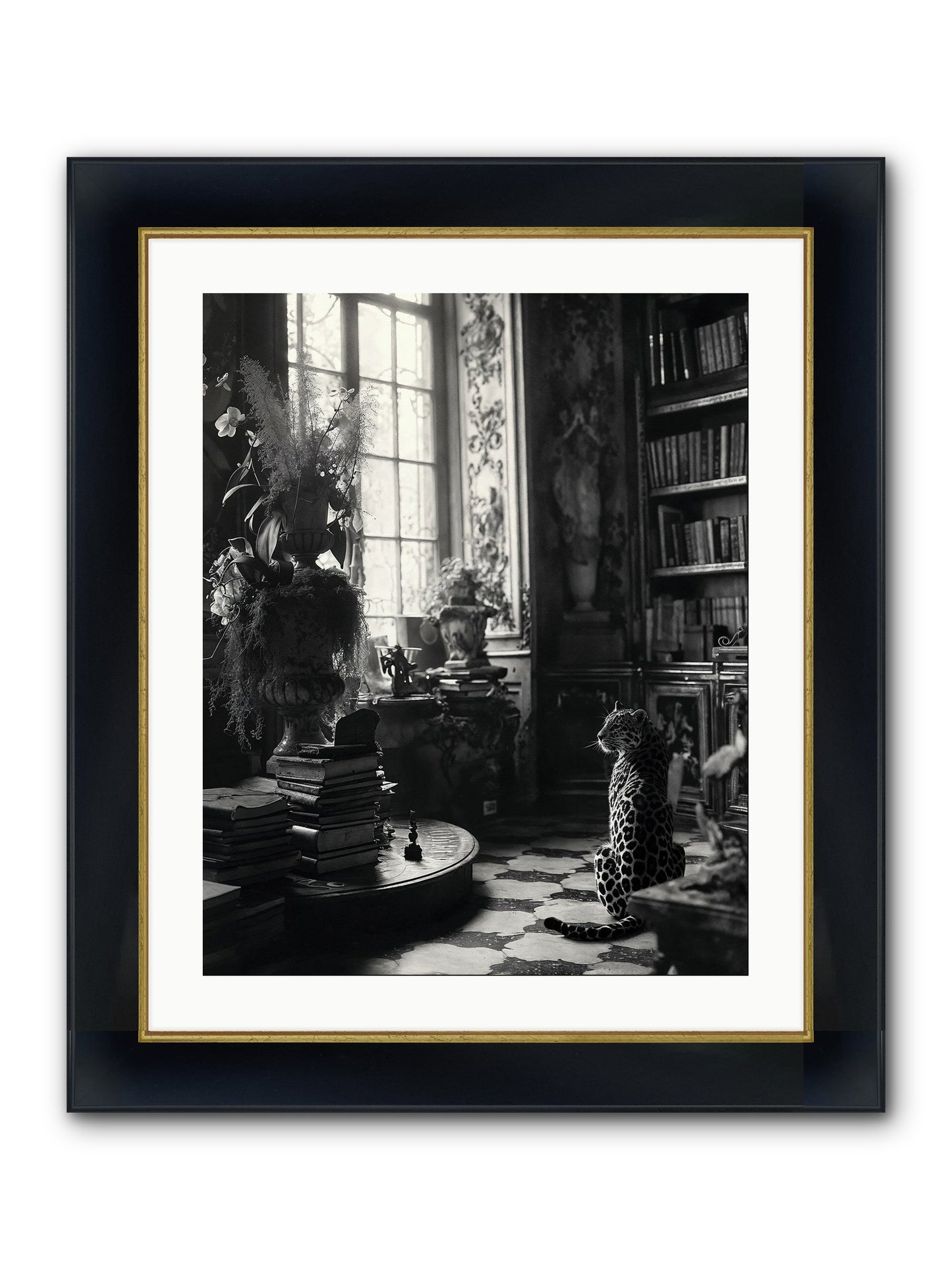 Jasper Framed Print - Wide Black w/Gold 20x25
