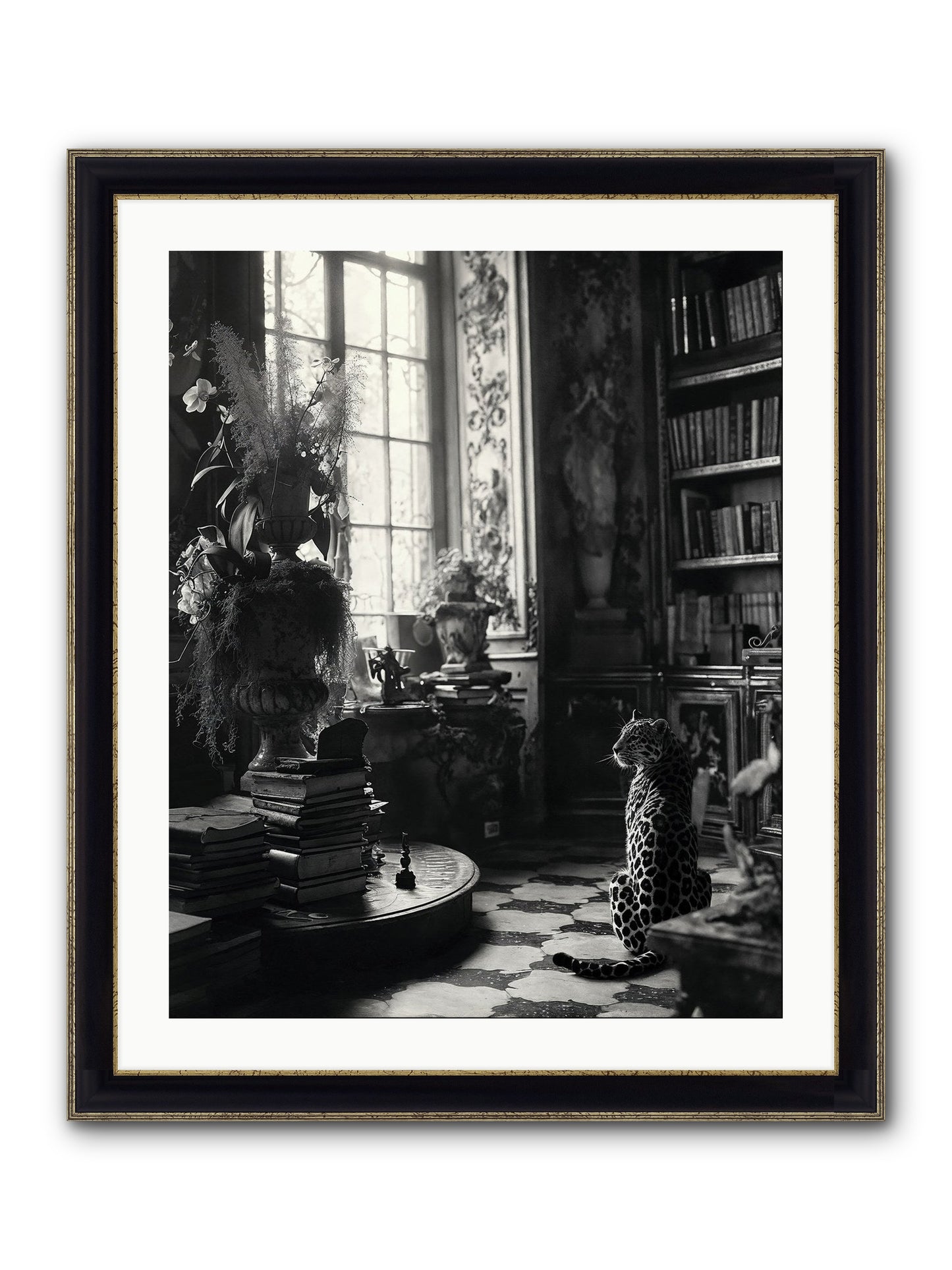 Jasper Framed Print - Black & Gold 24x30