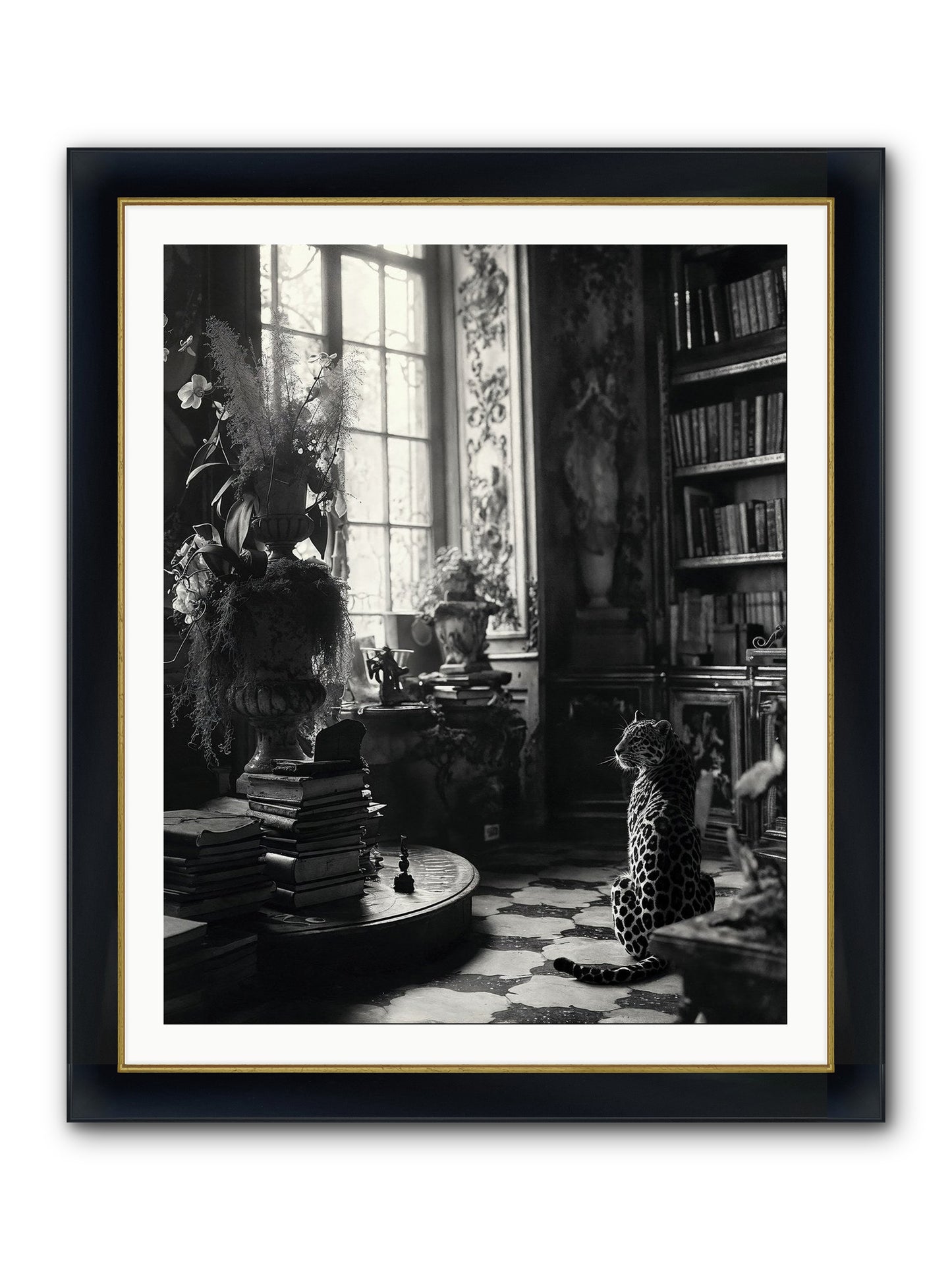 Jasper Framed Print - Wide Black w/Gold 32x40