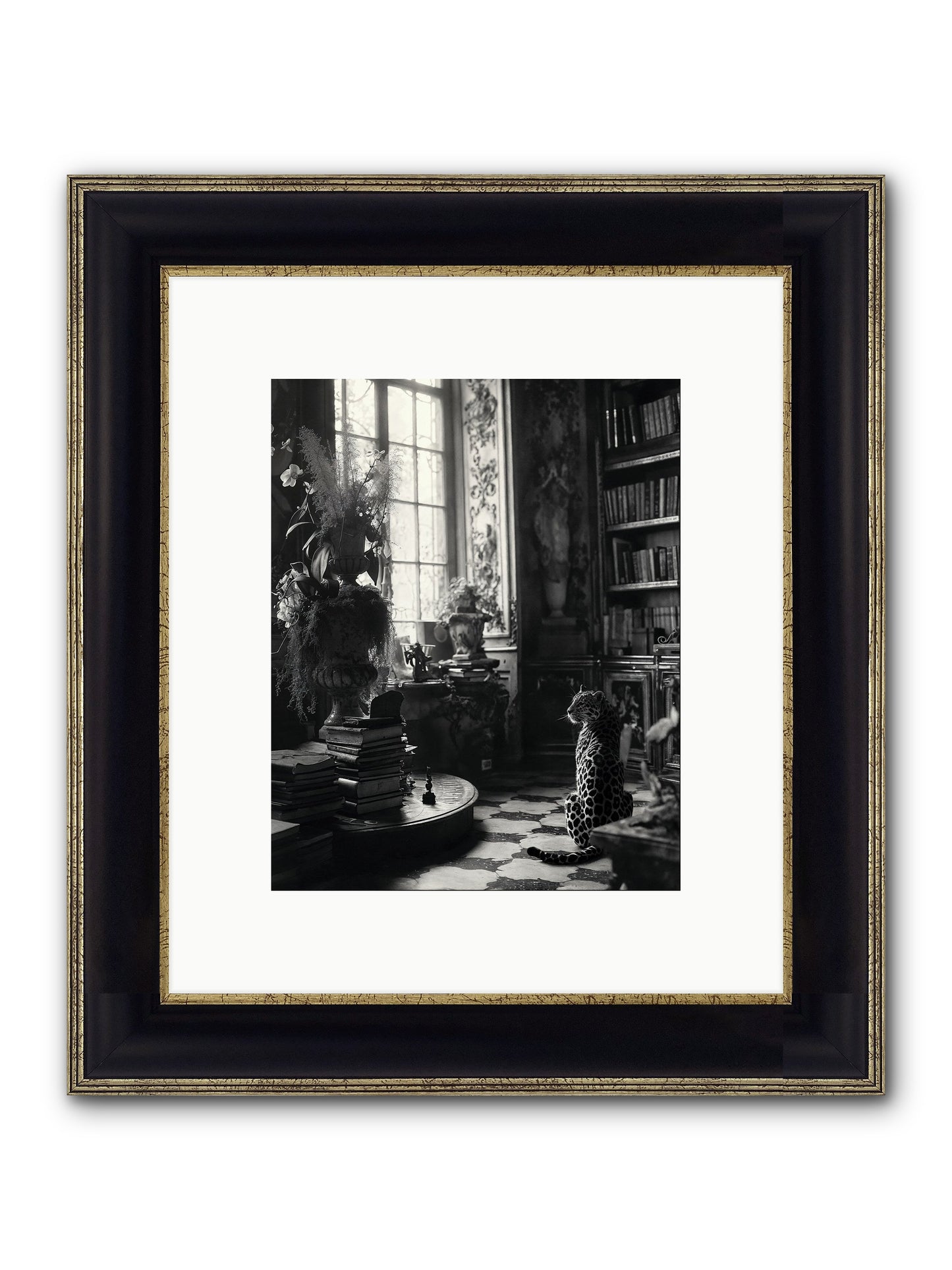 Jasper Framed Print - Black & Gold 8x10