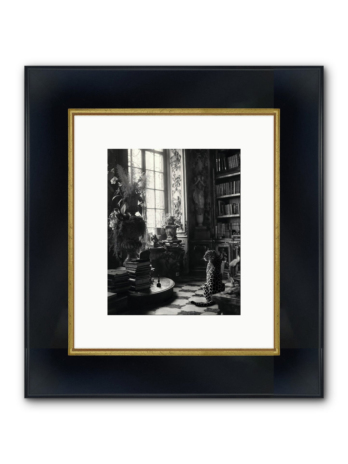 Jasper Framed Print - Wide Black w/Gold 8x10