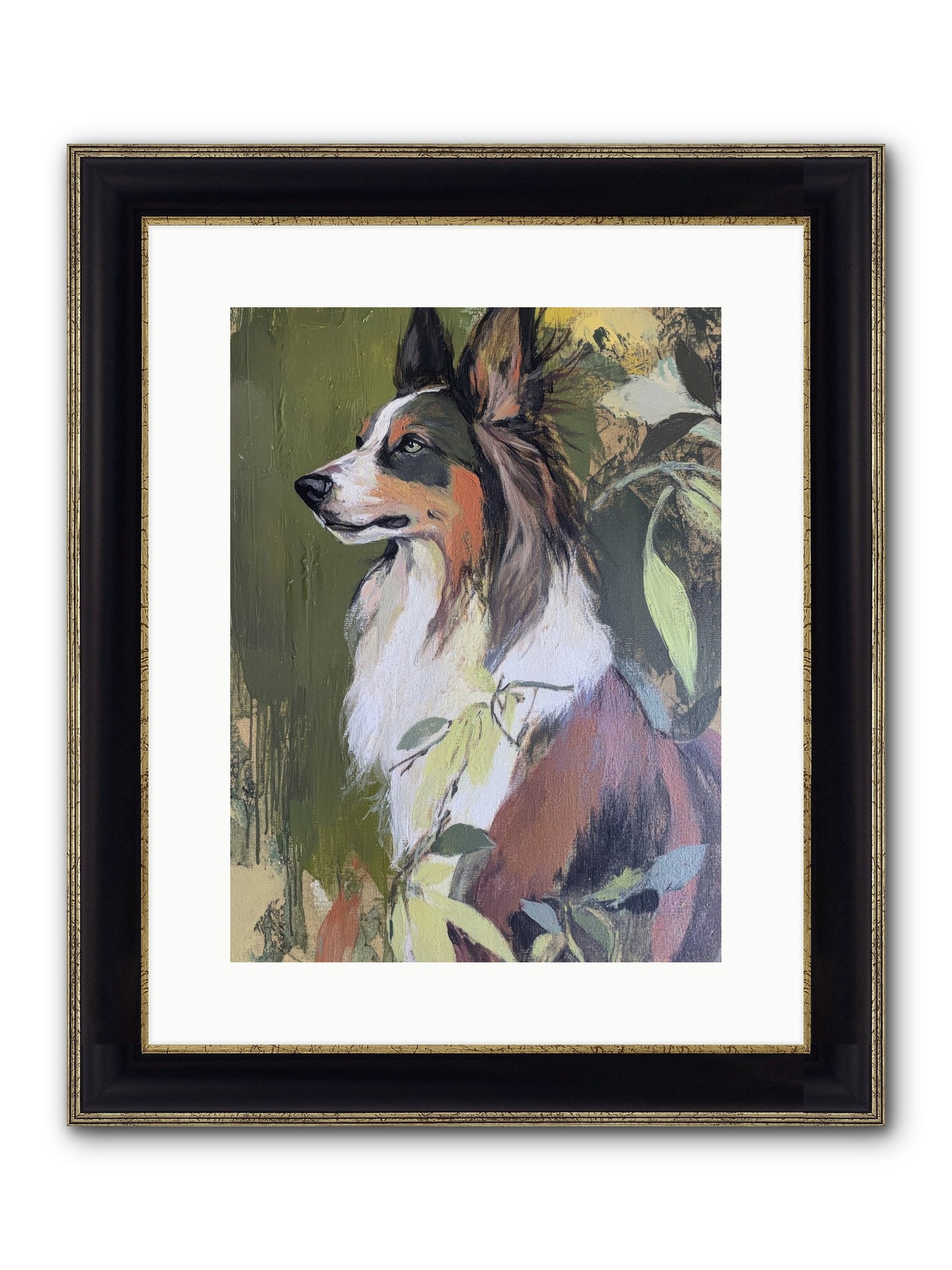 Jasper Knows Framed Print - Black & Gold 12x16