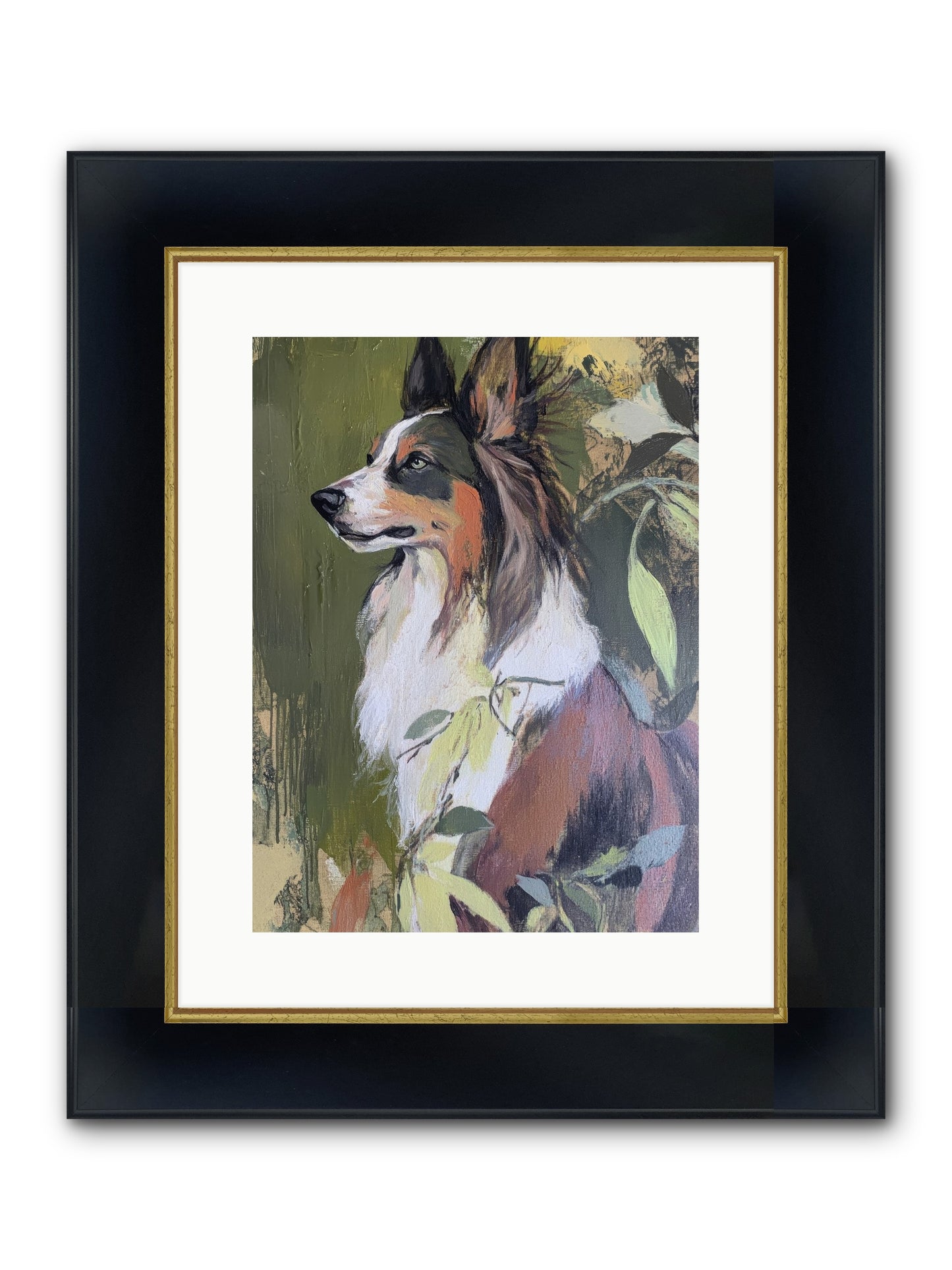 Jasper Knows Framed Print - Wide Black w/Gold 12x16