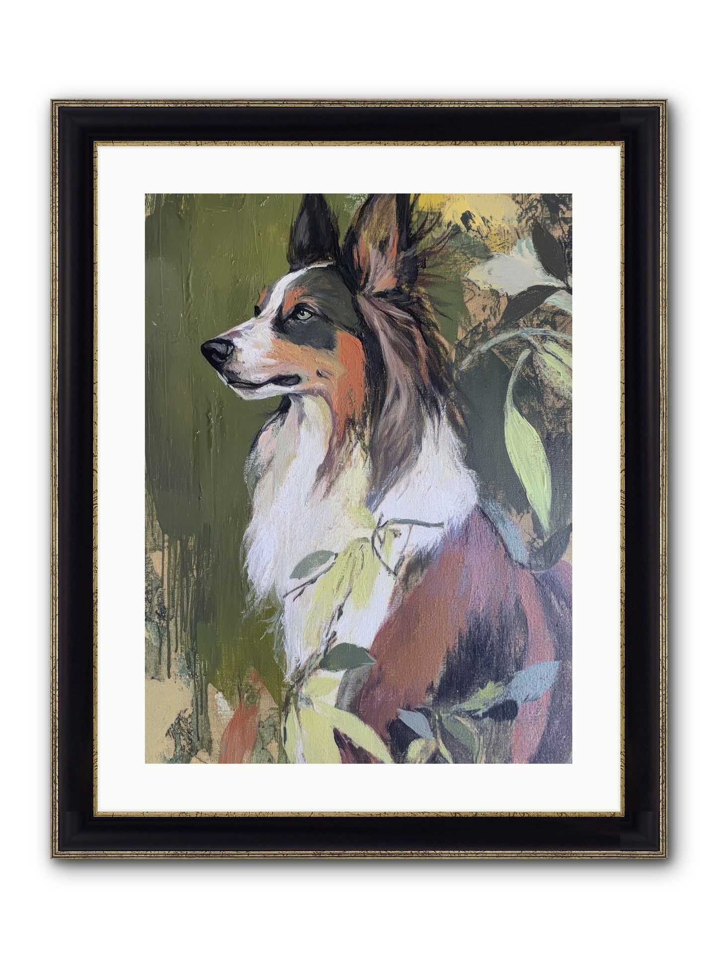 Jasper Knows Framed Print - Black & Gold 18x24