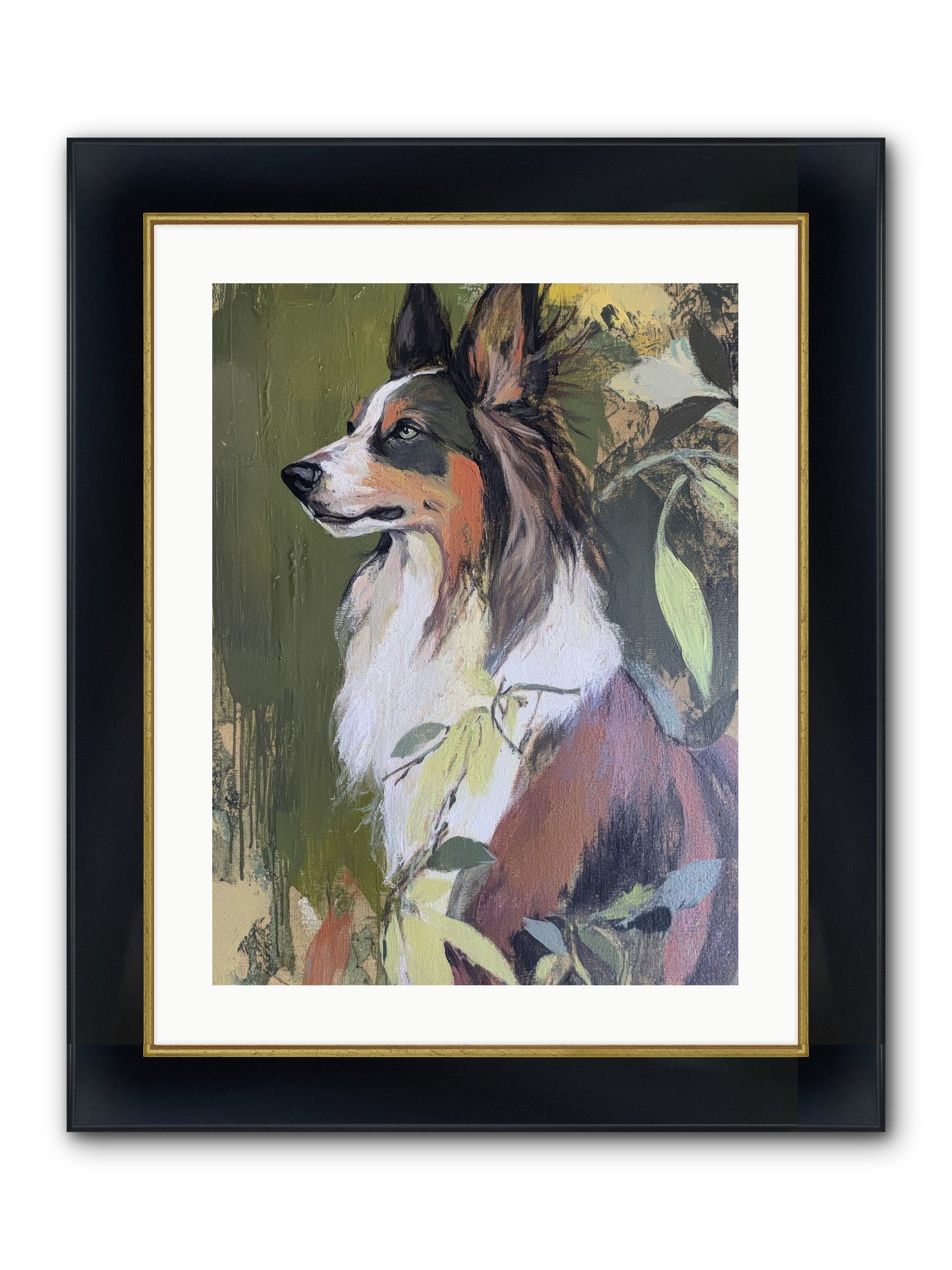 Jasper Knows Framed Print - Wide Black w/Gold 18x24