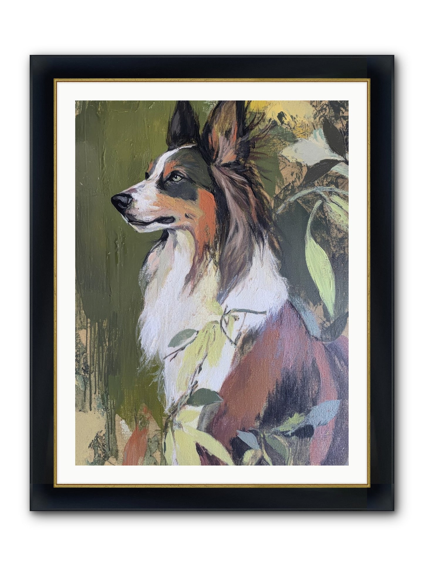 Jasper Knows Framed Print - Wide Black w/Gold 30x40