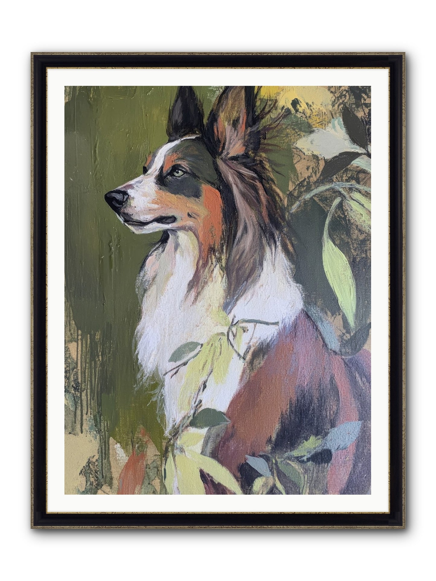Jasper Knows Framed Print - Black & Gold 36x48