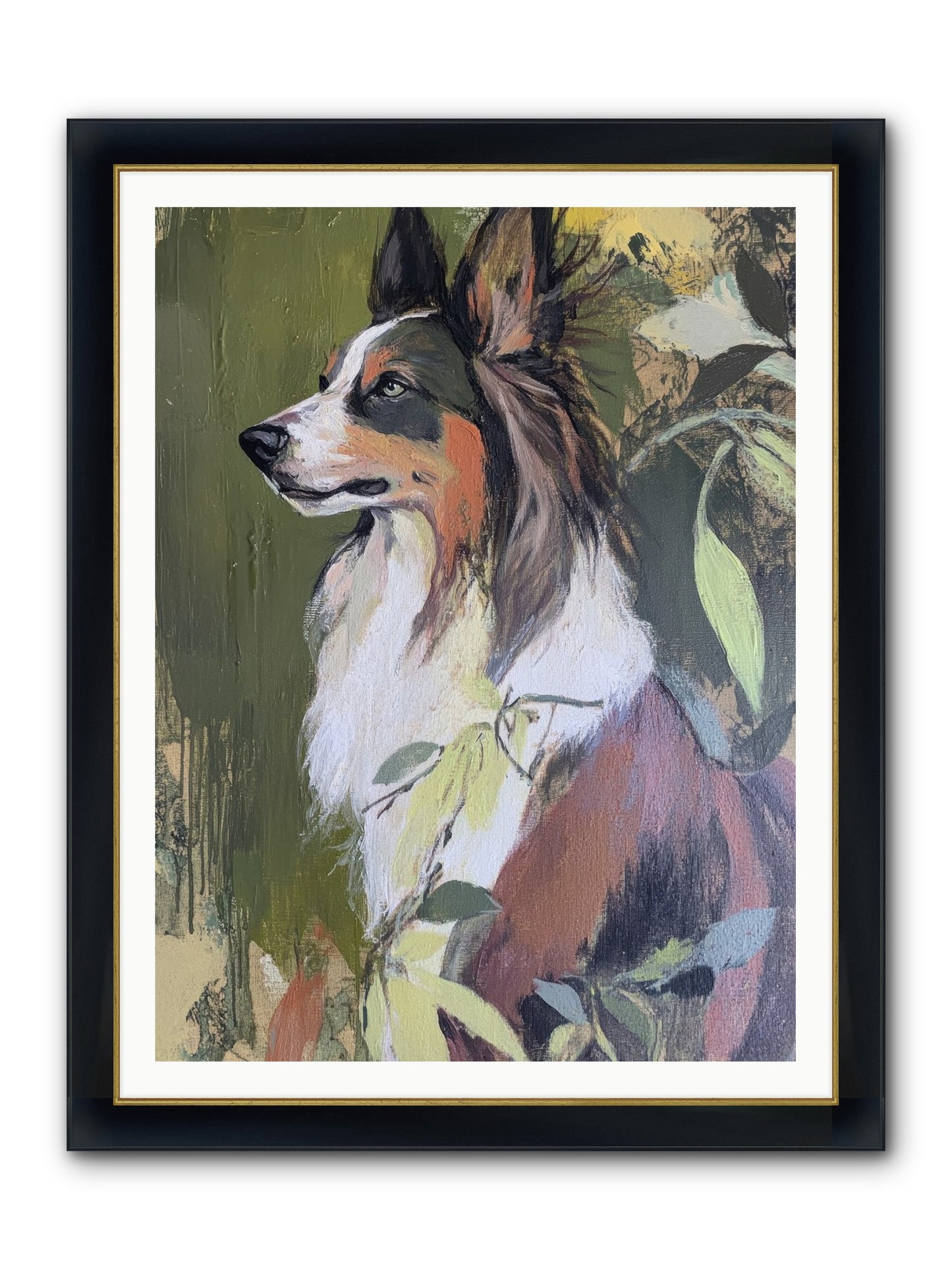 Jasper Knows Framed Print - Wide Black w/Gold 36x48