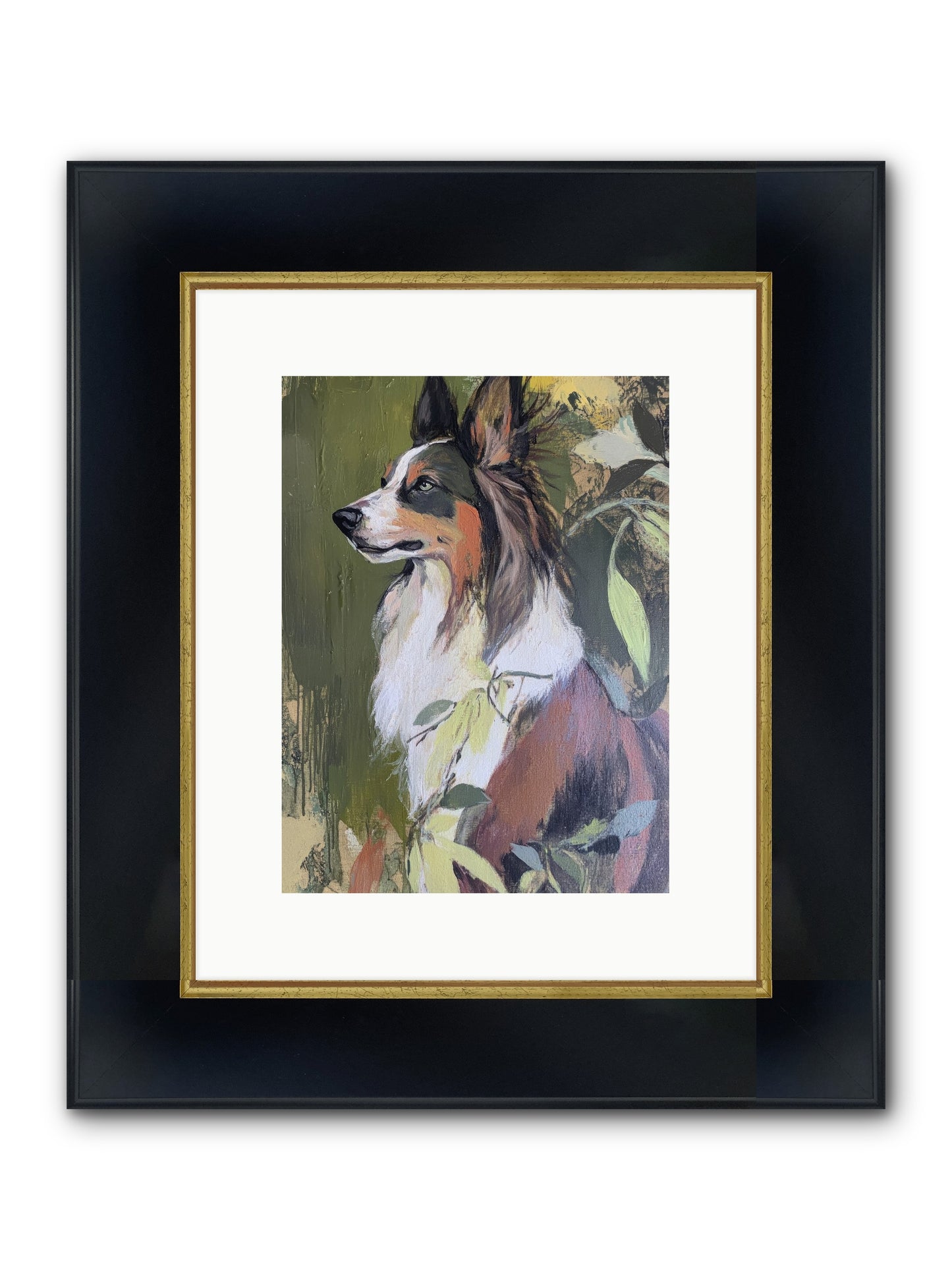 Jasper Knows Framed Print - Wide Black w/Gold 9x12