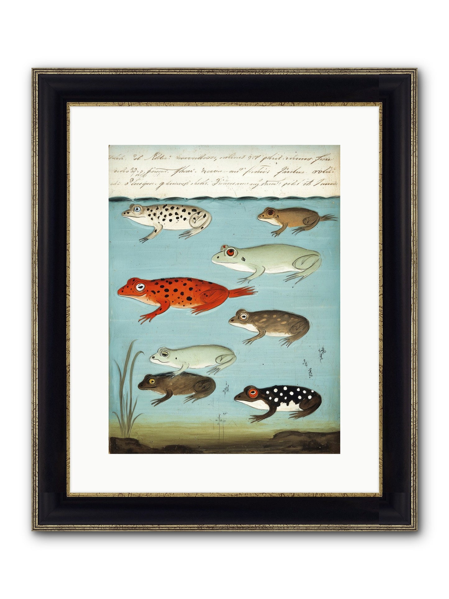 Jeweled Gathering Framed Print - Black & Gold 12x16