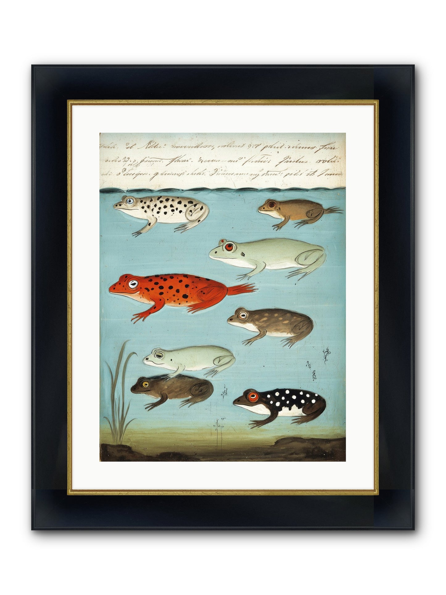 Jeweled Gathering Framed Print - Wide Black w/Gold 18x24