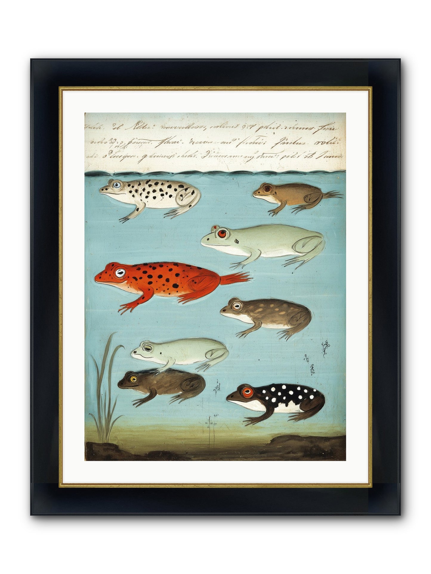 Jeweled Gathering Framed Print - Wide Black w/Gold 24x32
