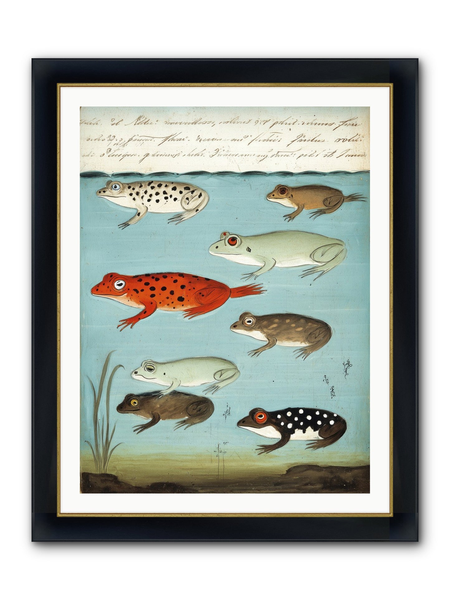 Jeweled Gathering Framed Print - Wide Black w/Gold 30x40