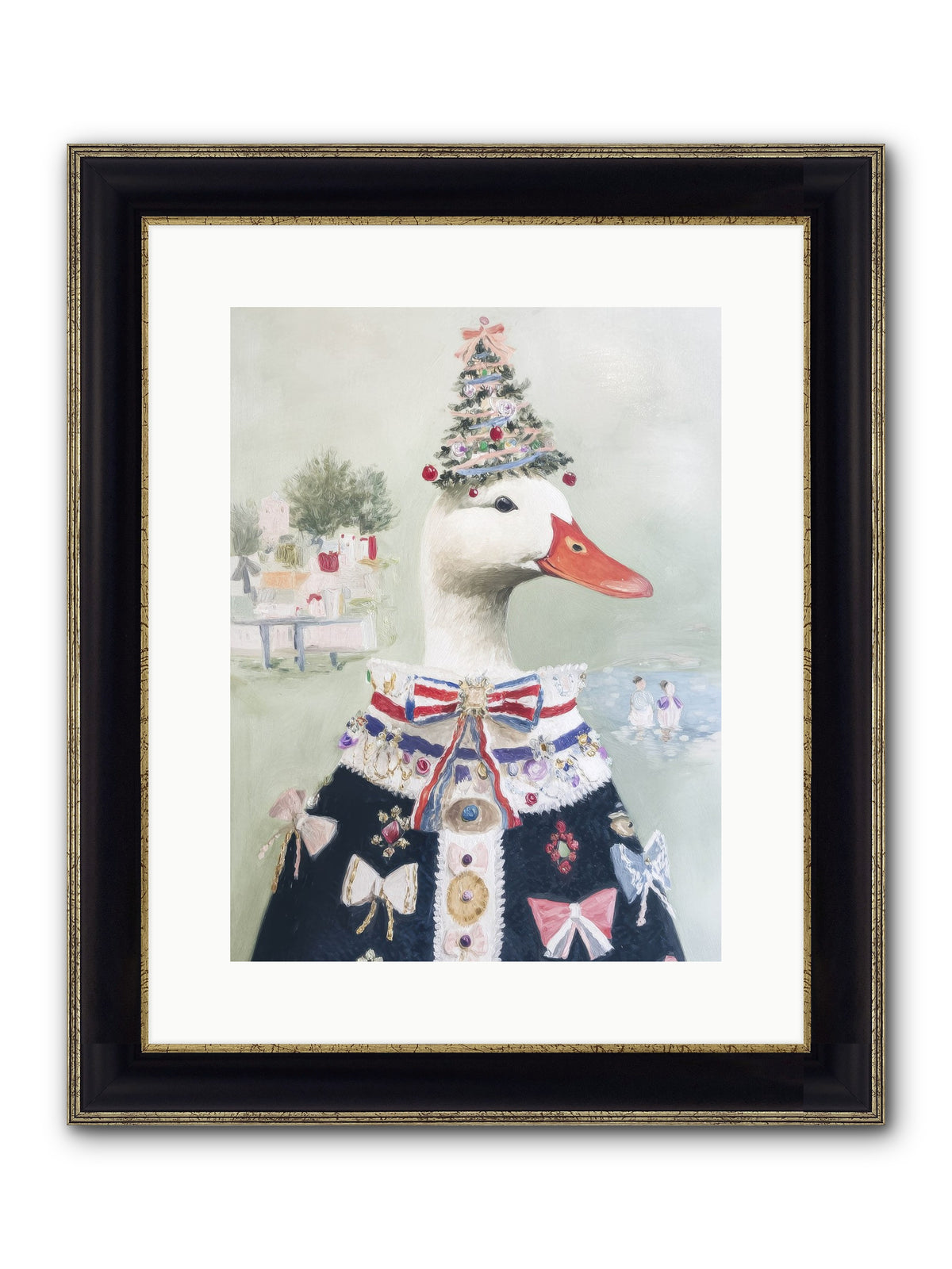 Jeweled Whispers Framed Print - Black & Gold 12x16