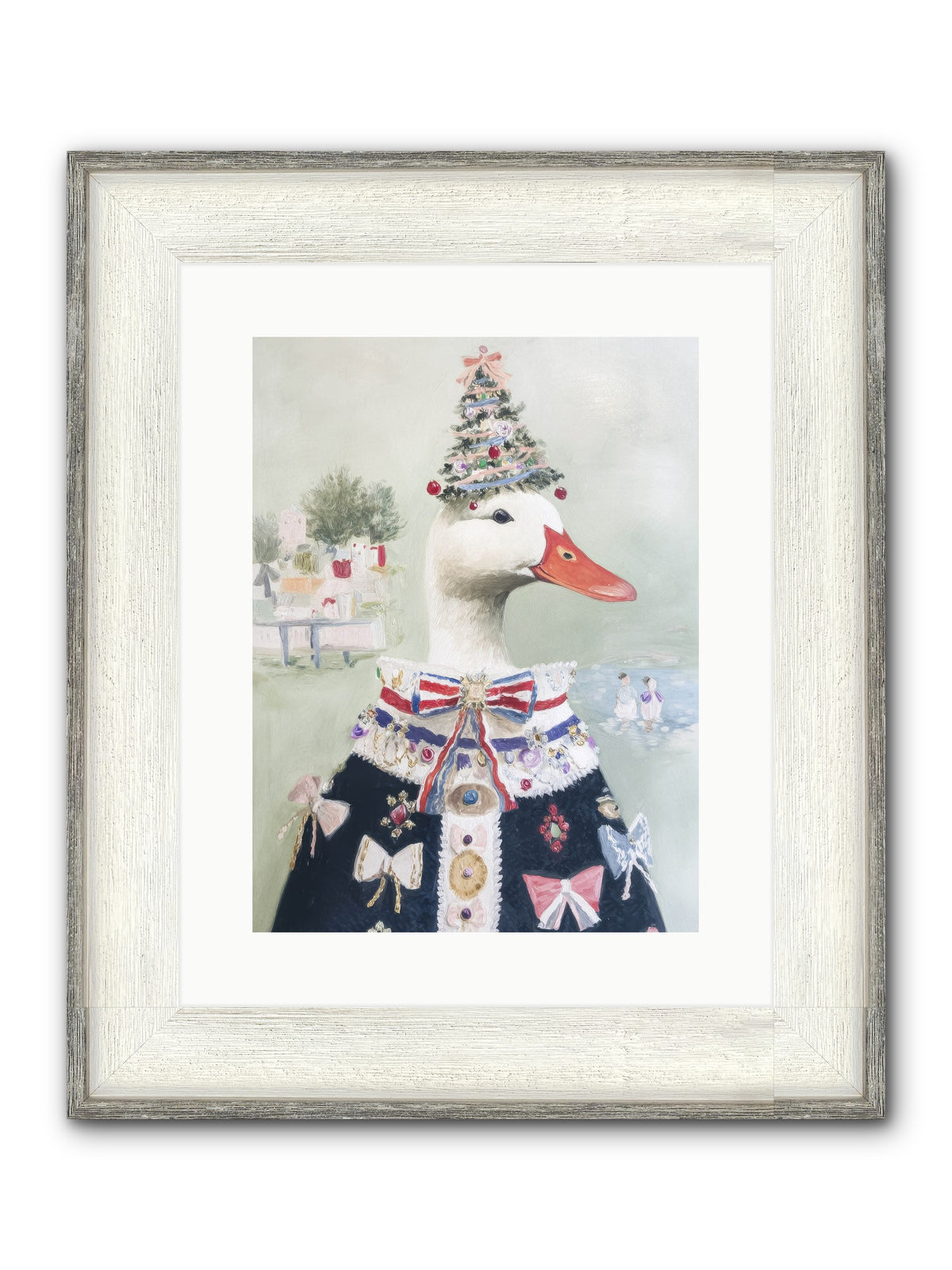 Jeweled Whispers Framed Print - Driftwood White 12x16