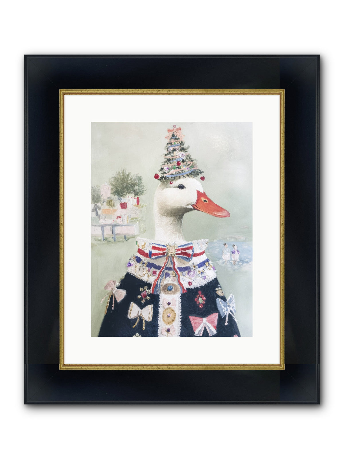 Jeweled Whispers Framed Print - Wide Black w/Gold 12x16
