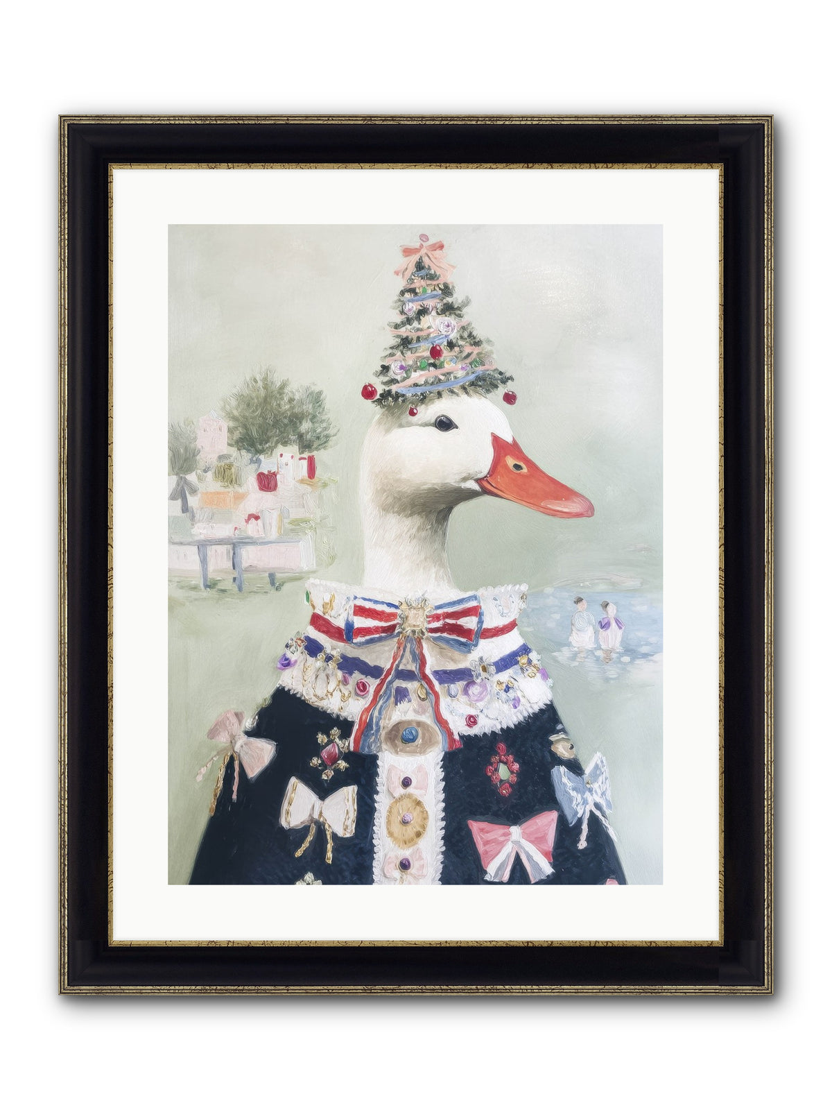 Jeweled Whispers Framed Print - Black & Gold 18x24