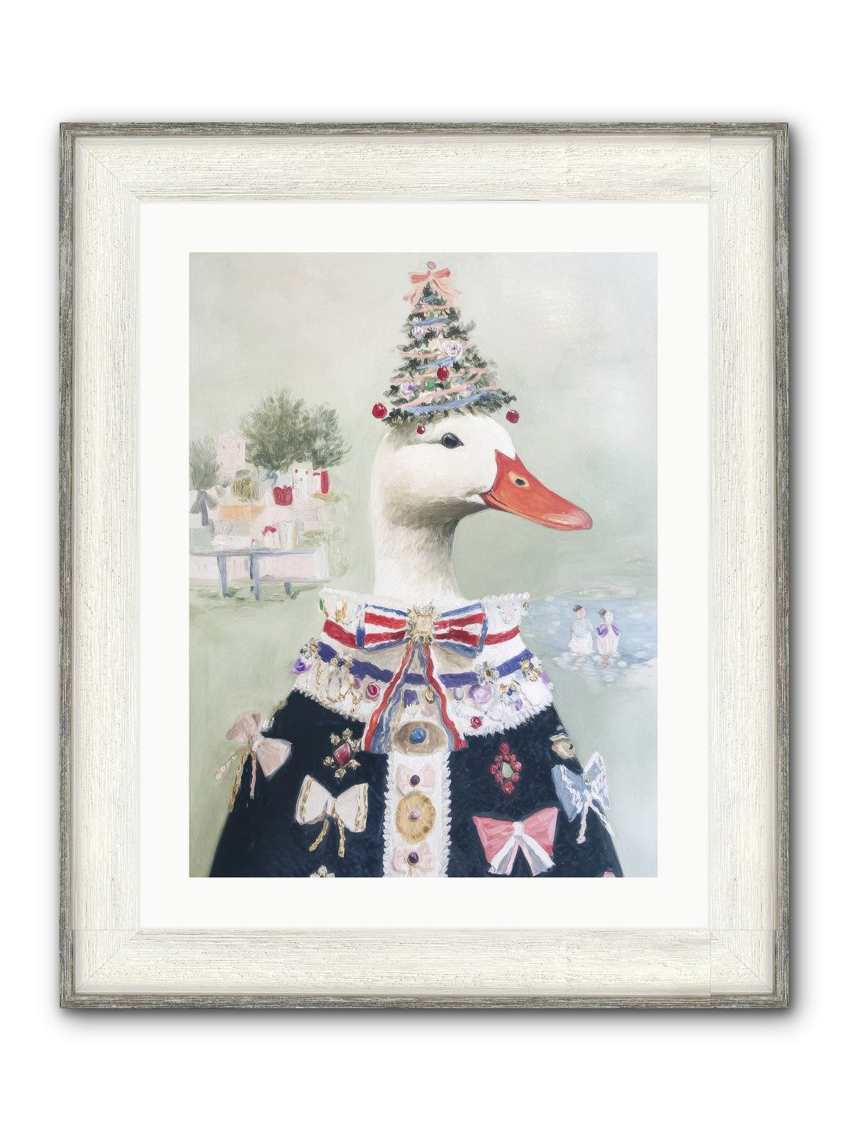 Jeweled Whispers Framed Print - Driftwood White 18x24