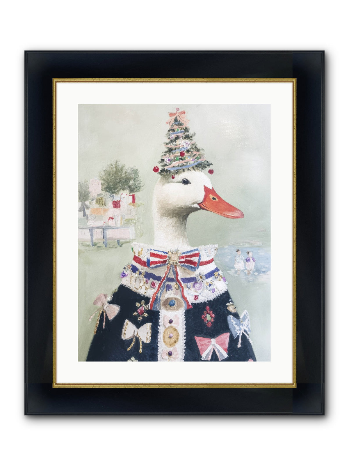 Jeweled Whispers Framed Print - Wide Black w/Gold 18x24