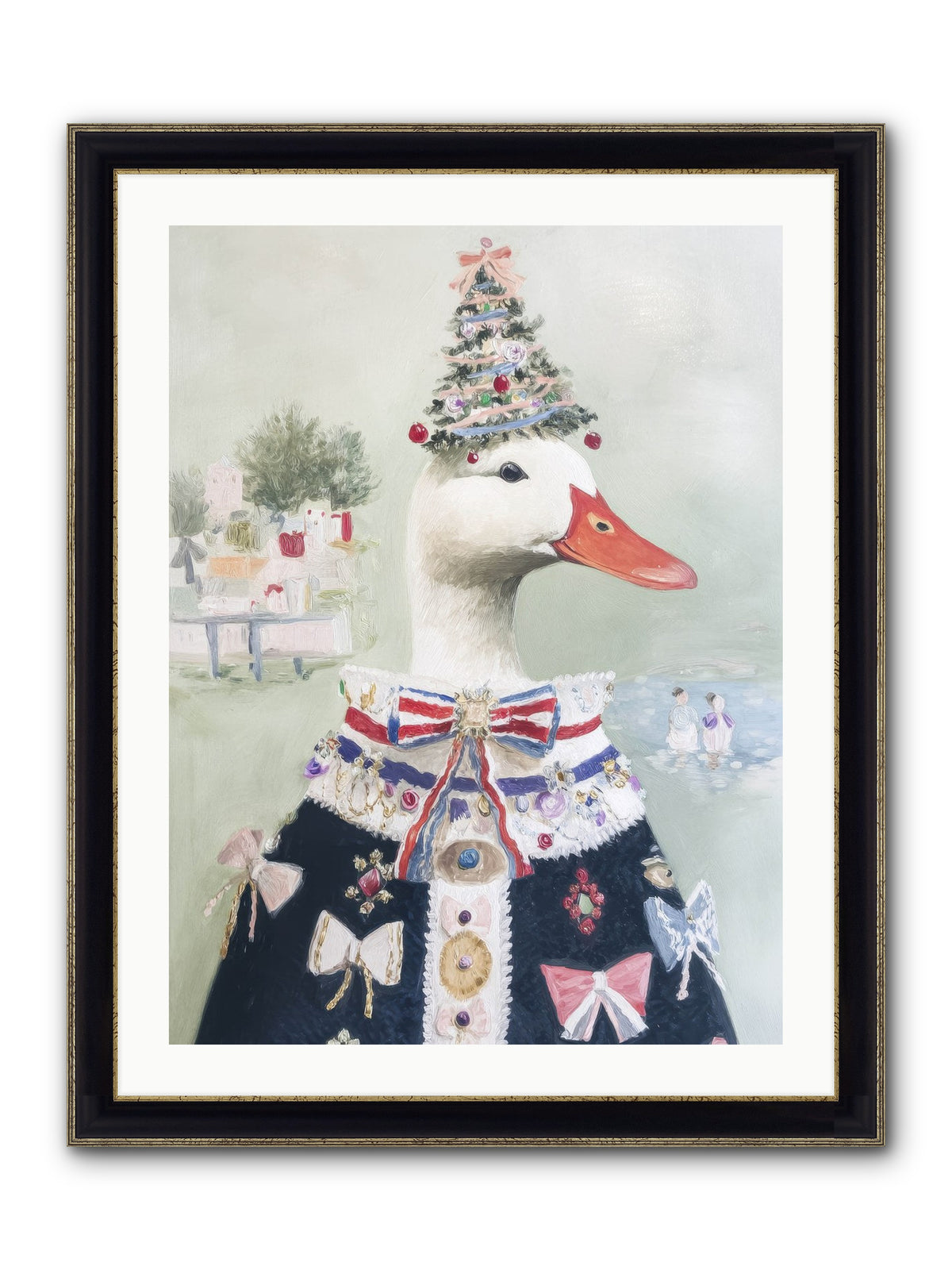 Jeweled Whispers Framed Print - Black & Gold 24x32