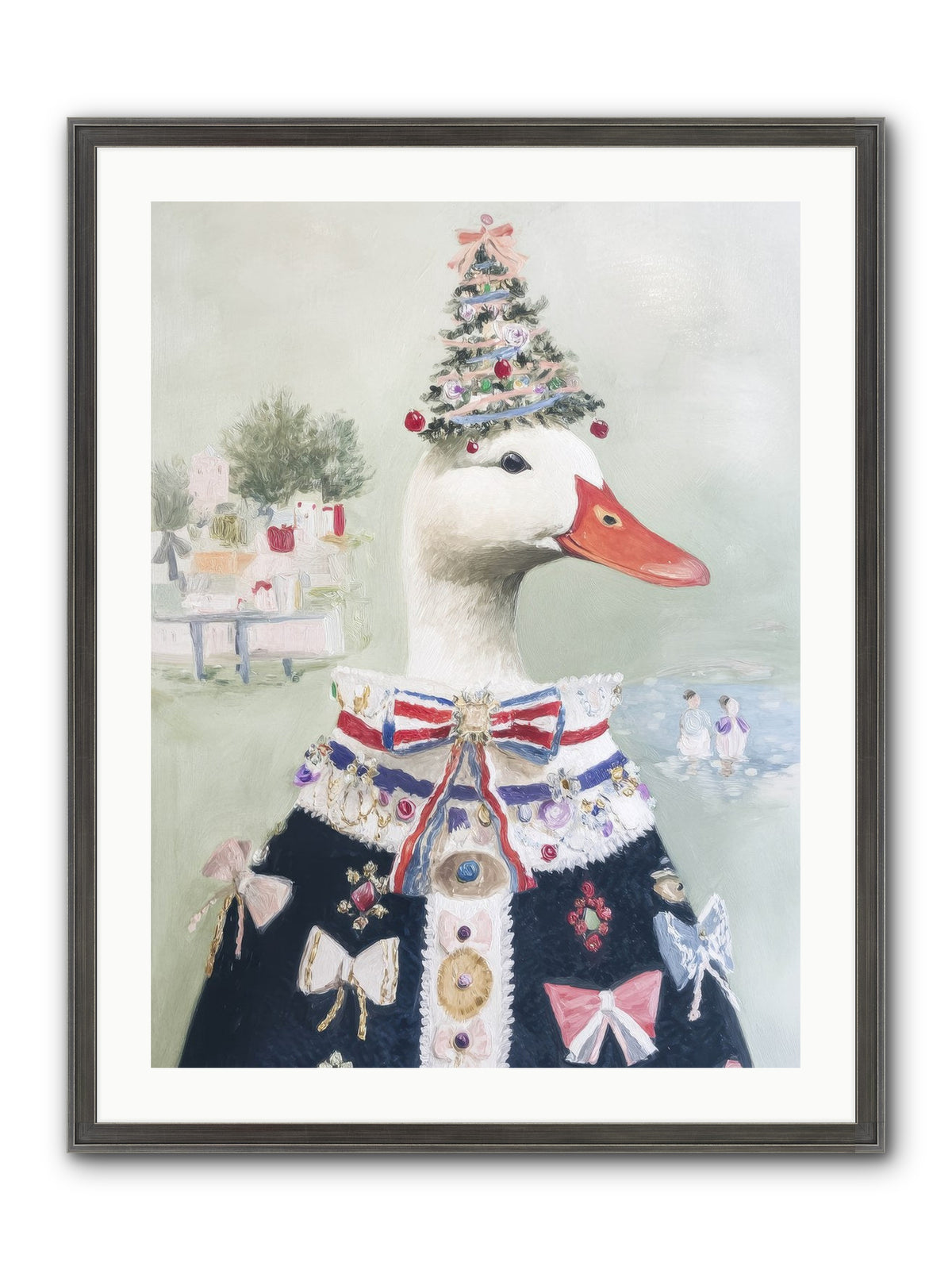 Jeweled Whispers Framed Print - Slimwoods Black/Silver 24x32