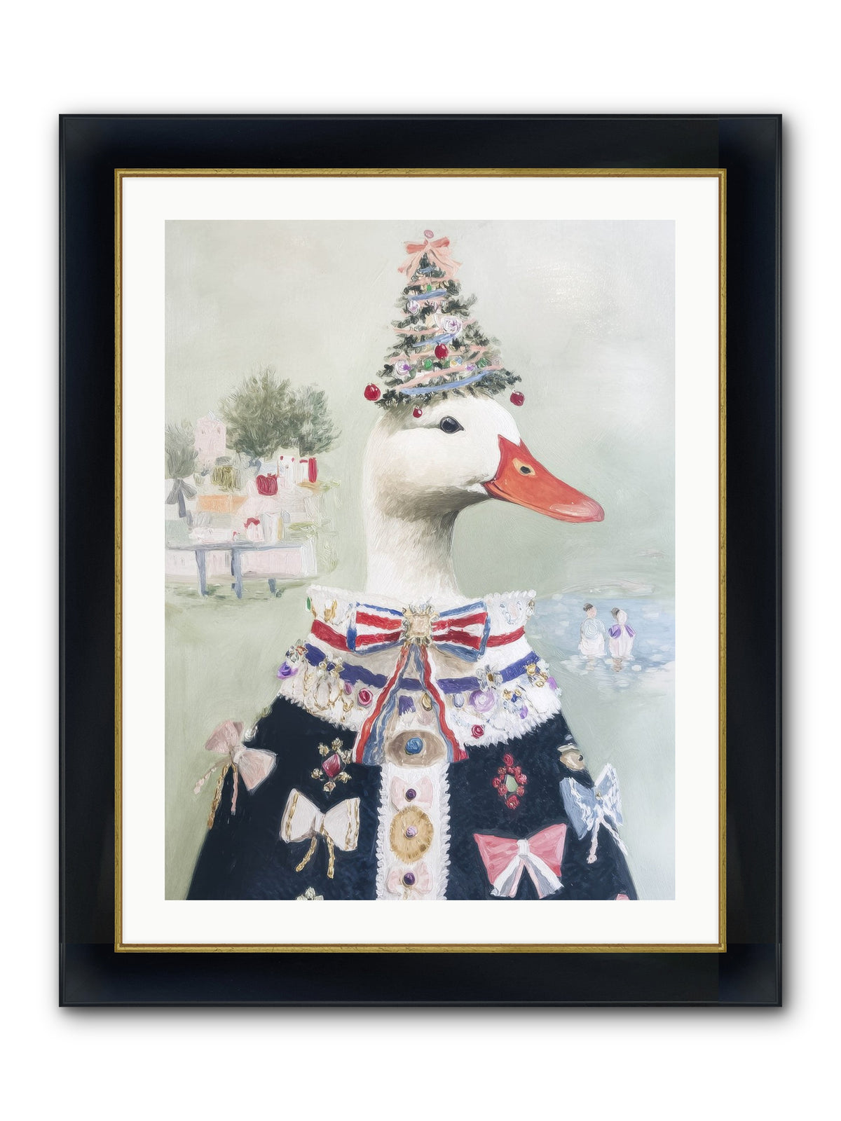 Jeweled Whispers Framed Print - Wide Black w/Gold 24x32