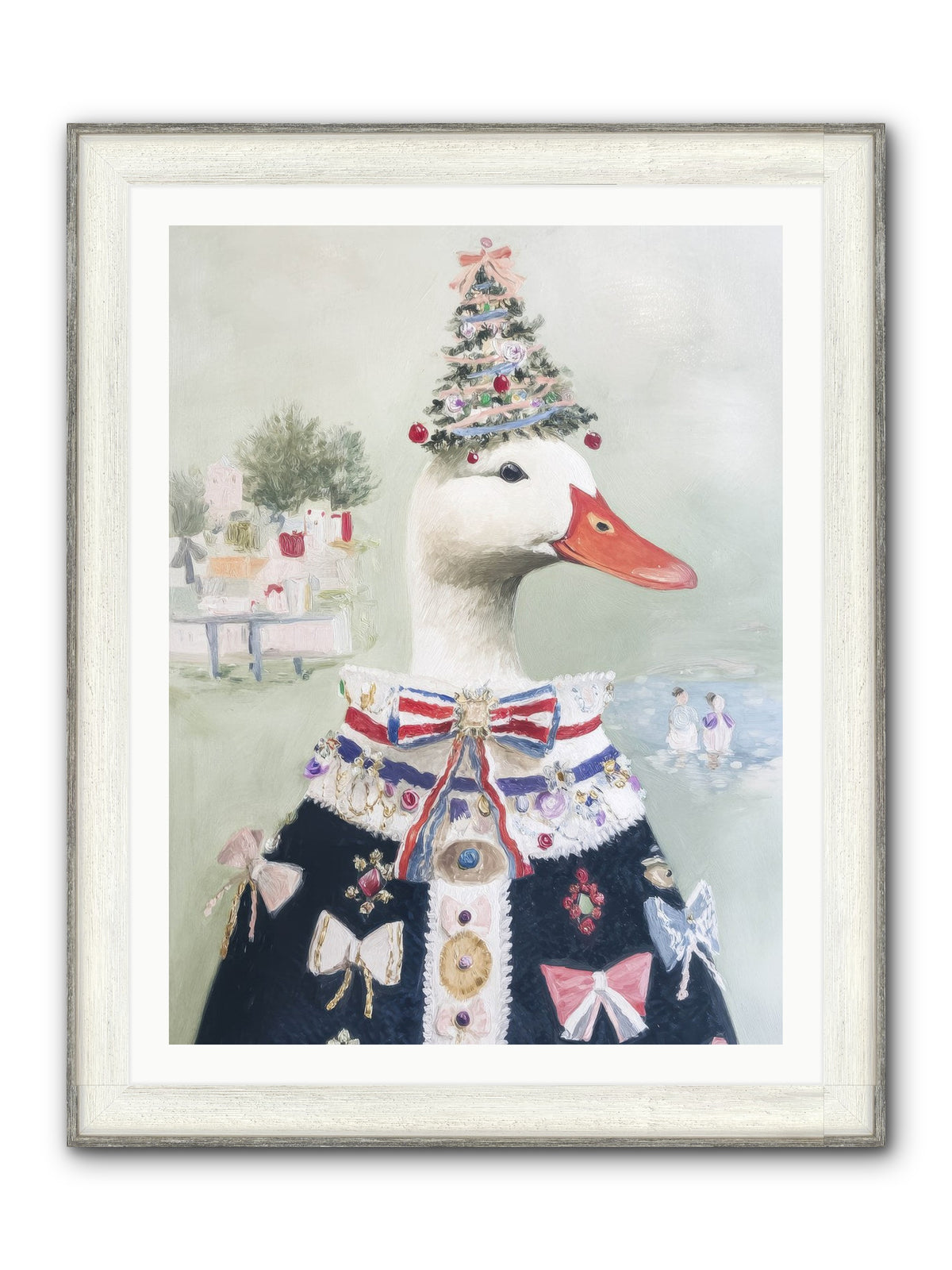 Jeweled Whispers Framed Print - Driftwood White 30x40