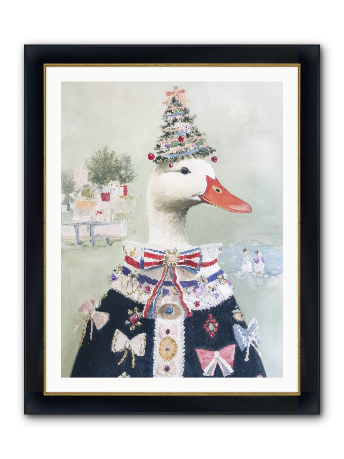 Jeweled Whispers Framed Print - Wide Black w/Gold 30x40