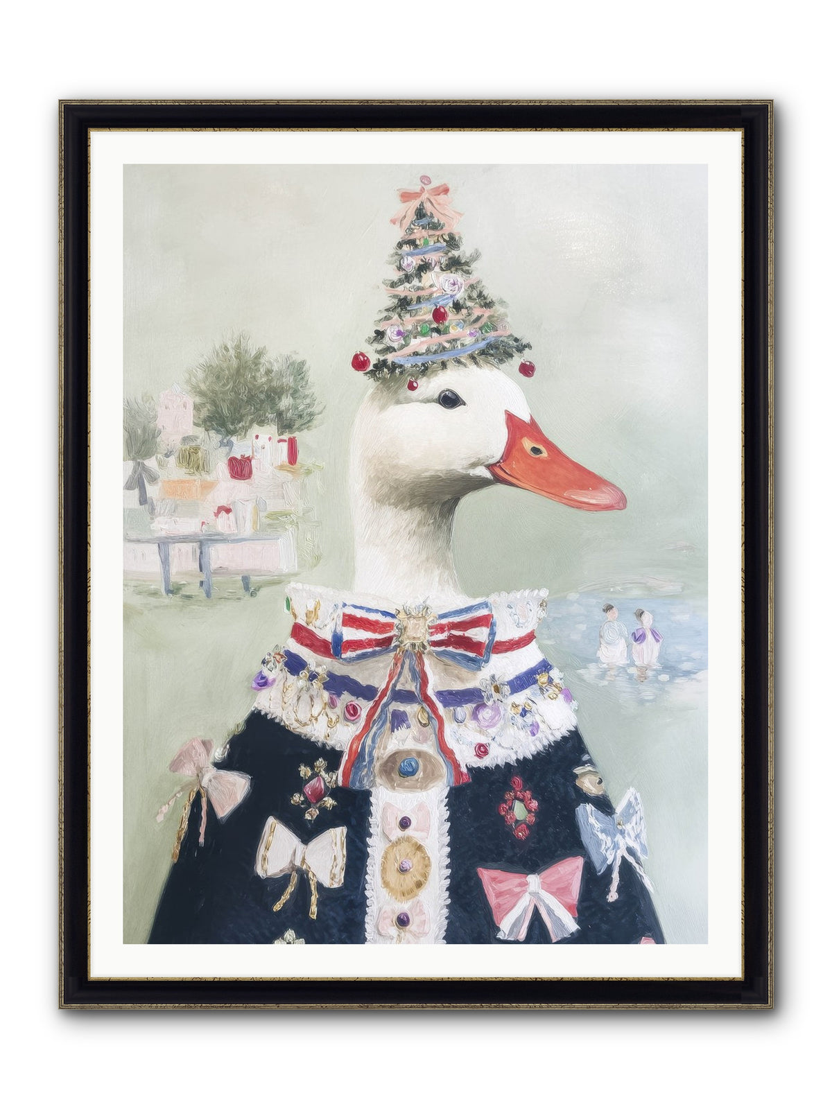 Jeweled Whispers Framed Print - Black & Gold 36x48