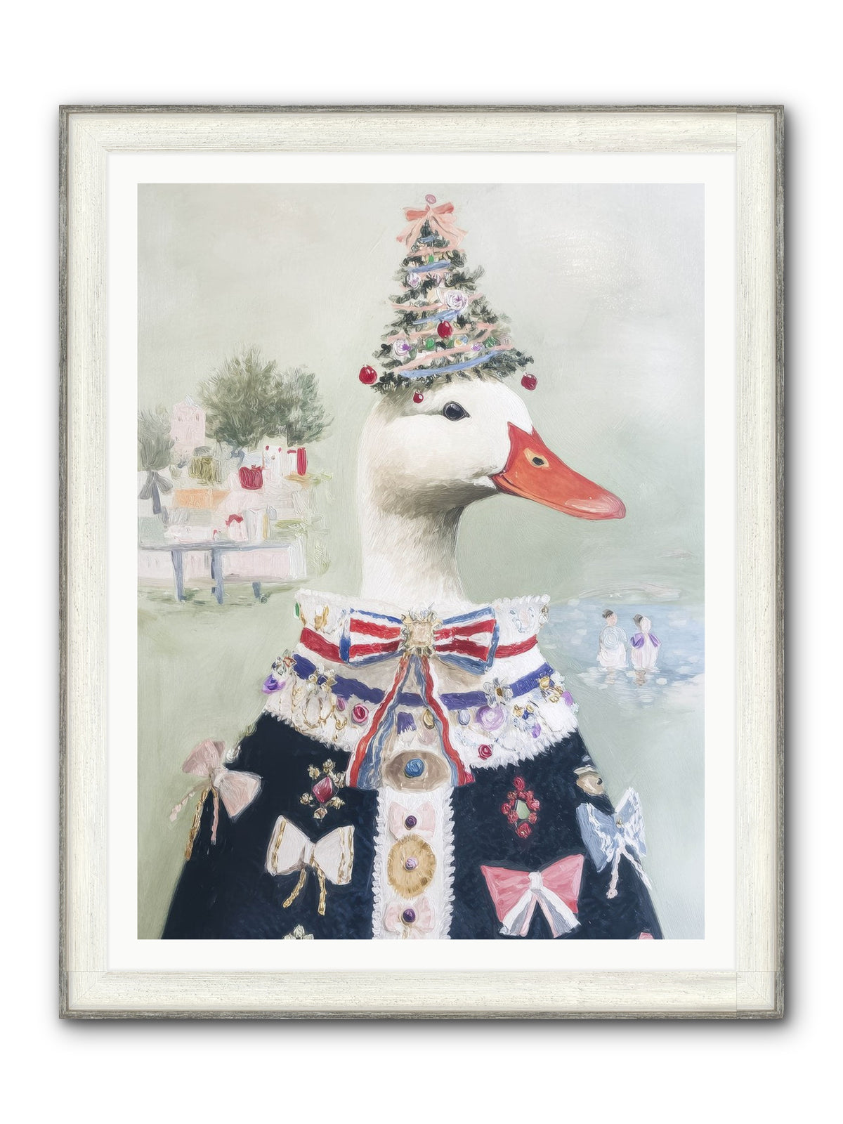 Jeweled Whispers Framed Print - Driftwood White 36x48