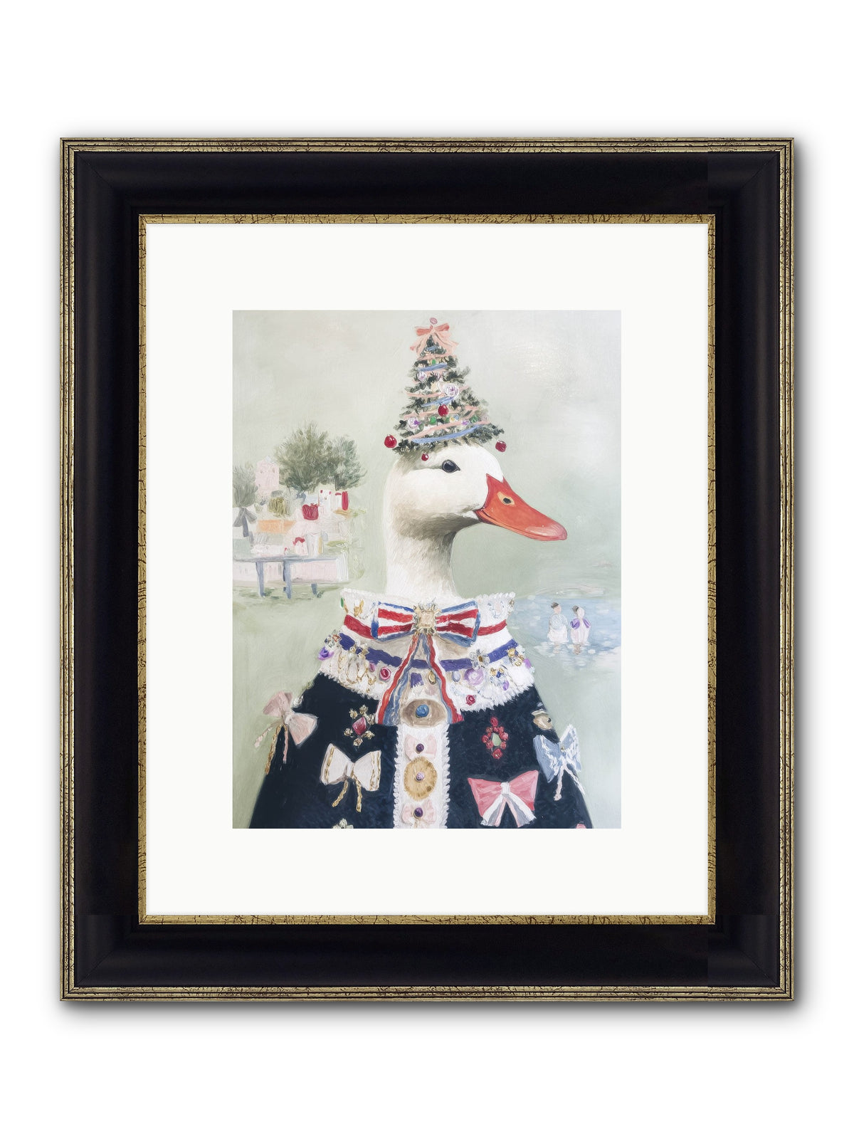 Jeweled Whispers Framed Print - Black & Gold 9x12