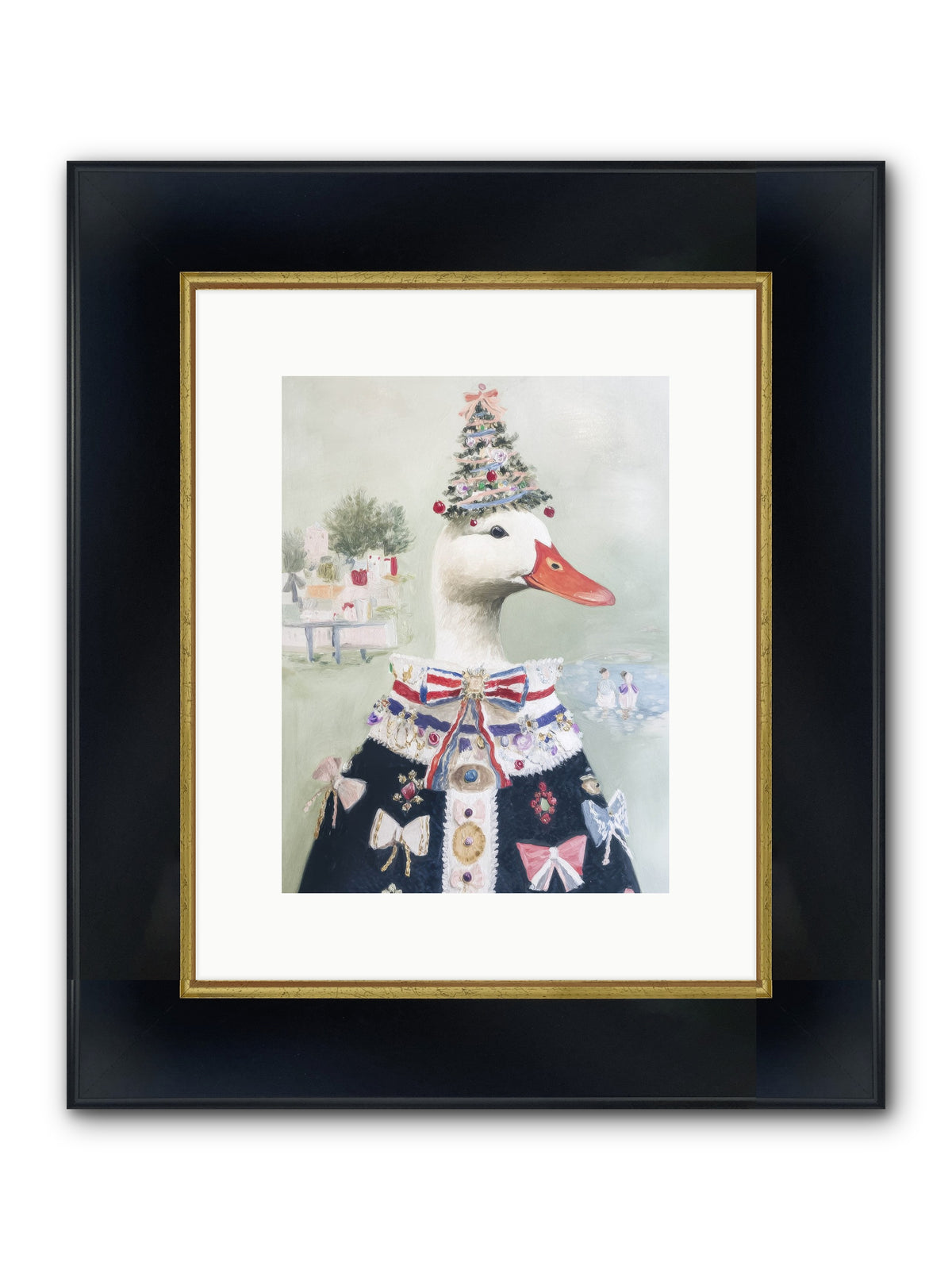 Jeweled Whispers Framed Print - Wide Black w/Gold 9x12