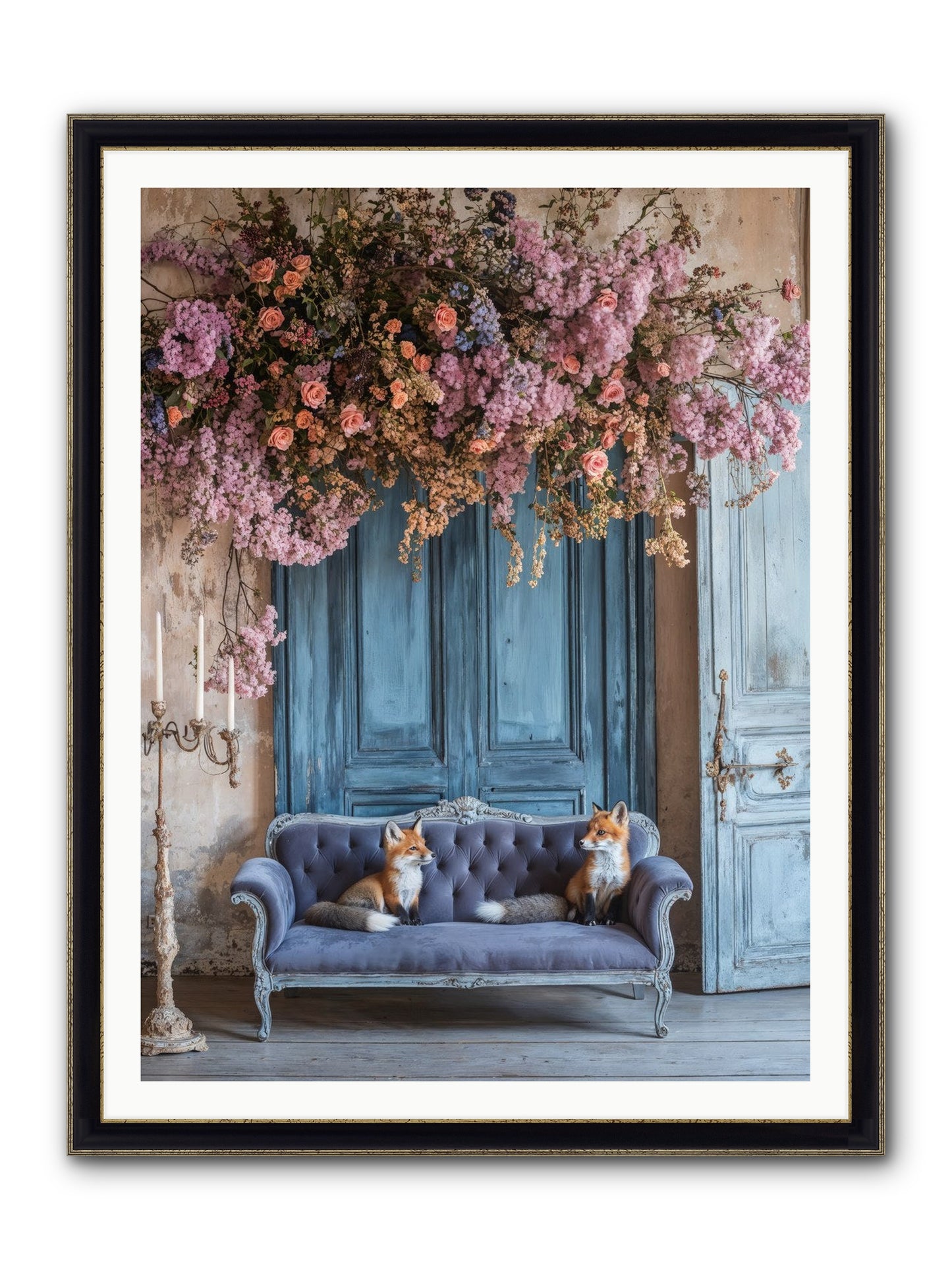 Jewels In The Thicket Framed Print - Black & Gold 36x48