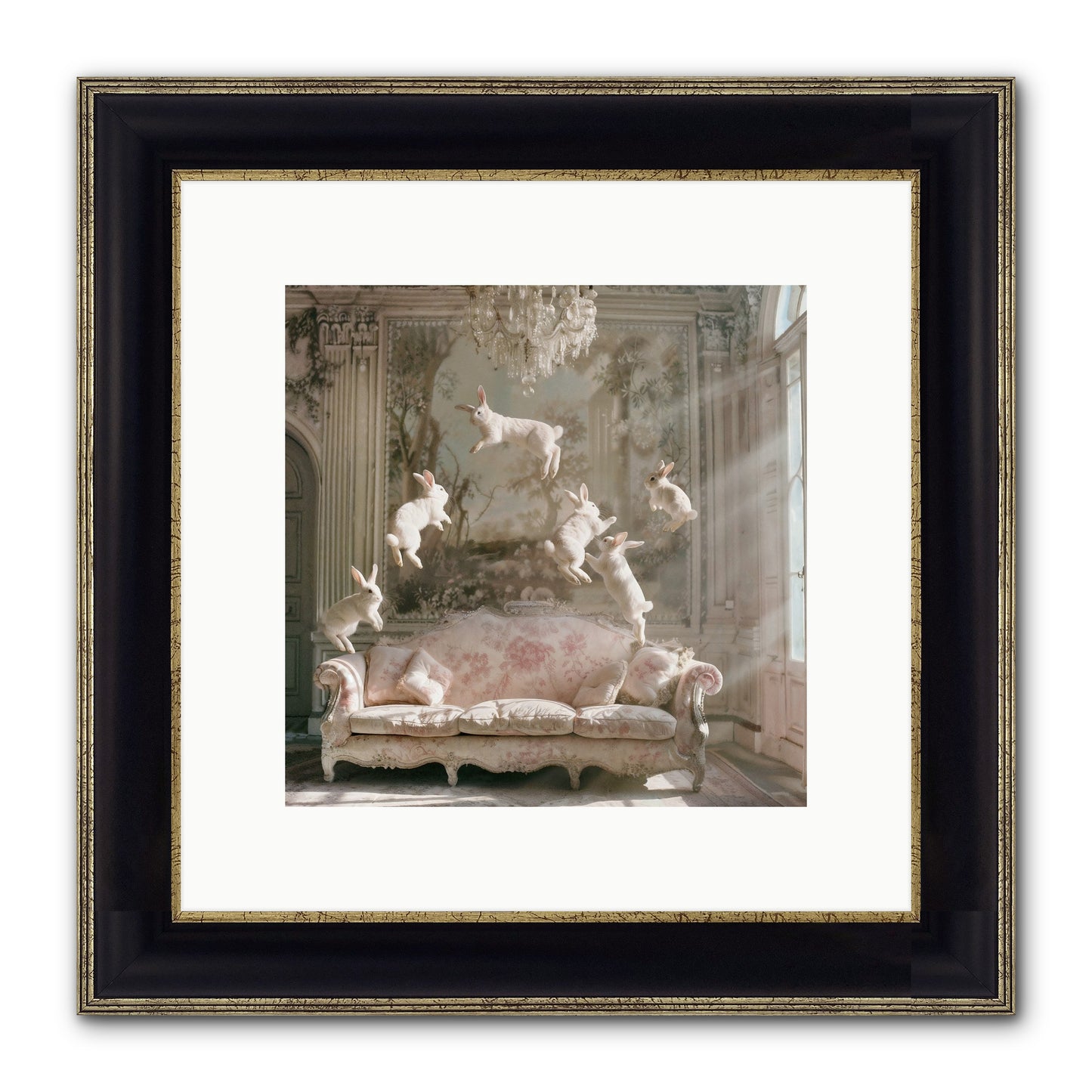 Joie De Vivre Framed Print - Black & Gold 10x10