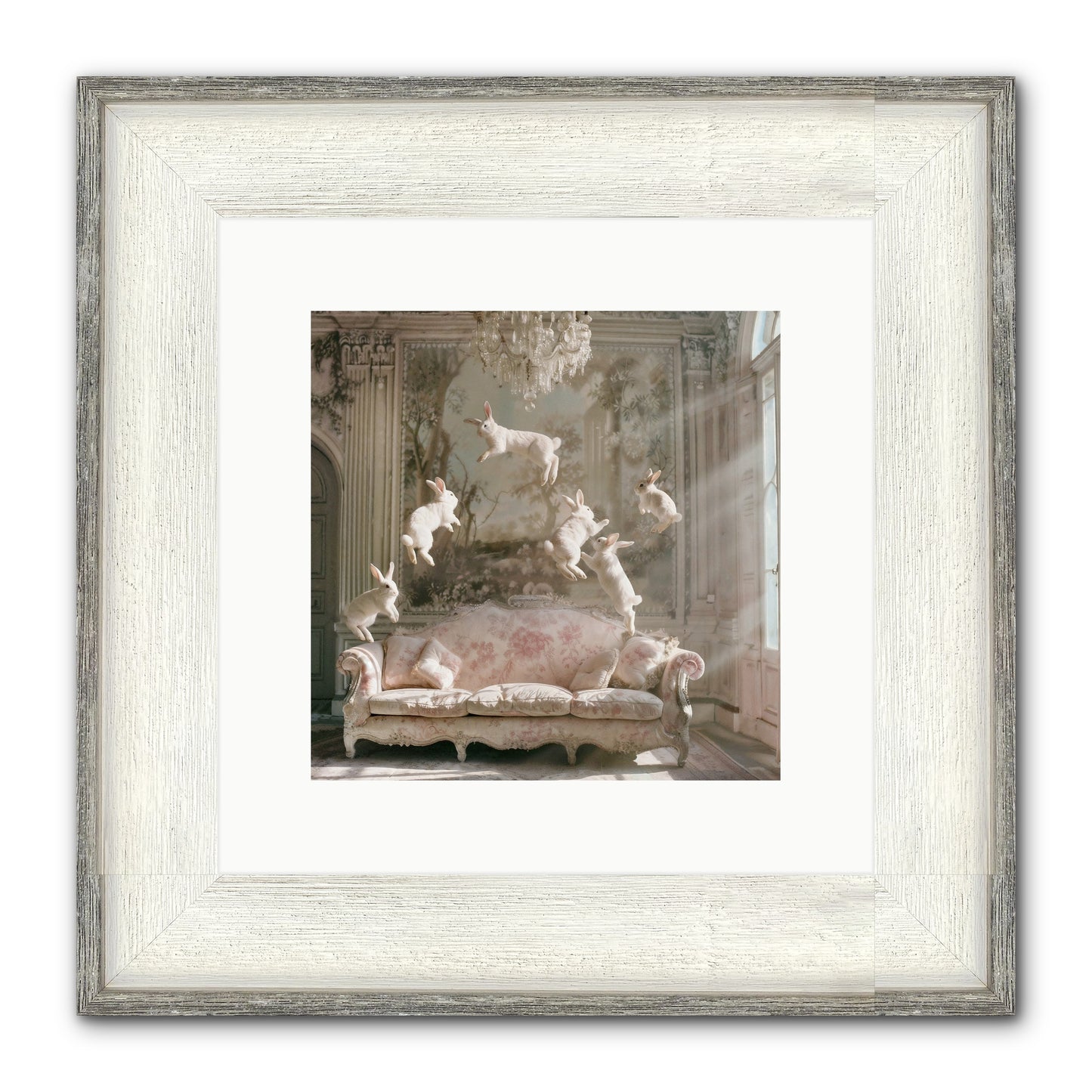 Joie De Vivre Framed Print - Driftwood White 10x10