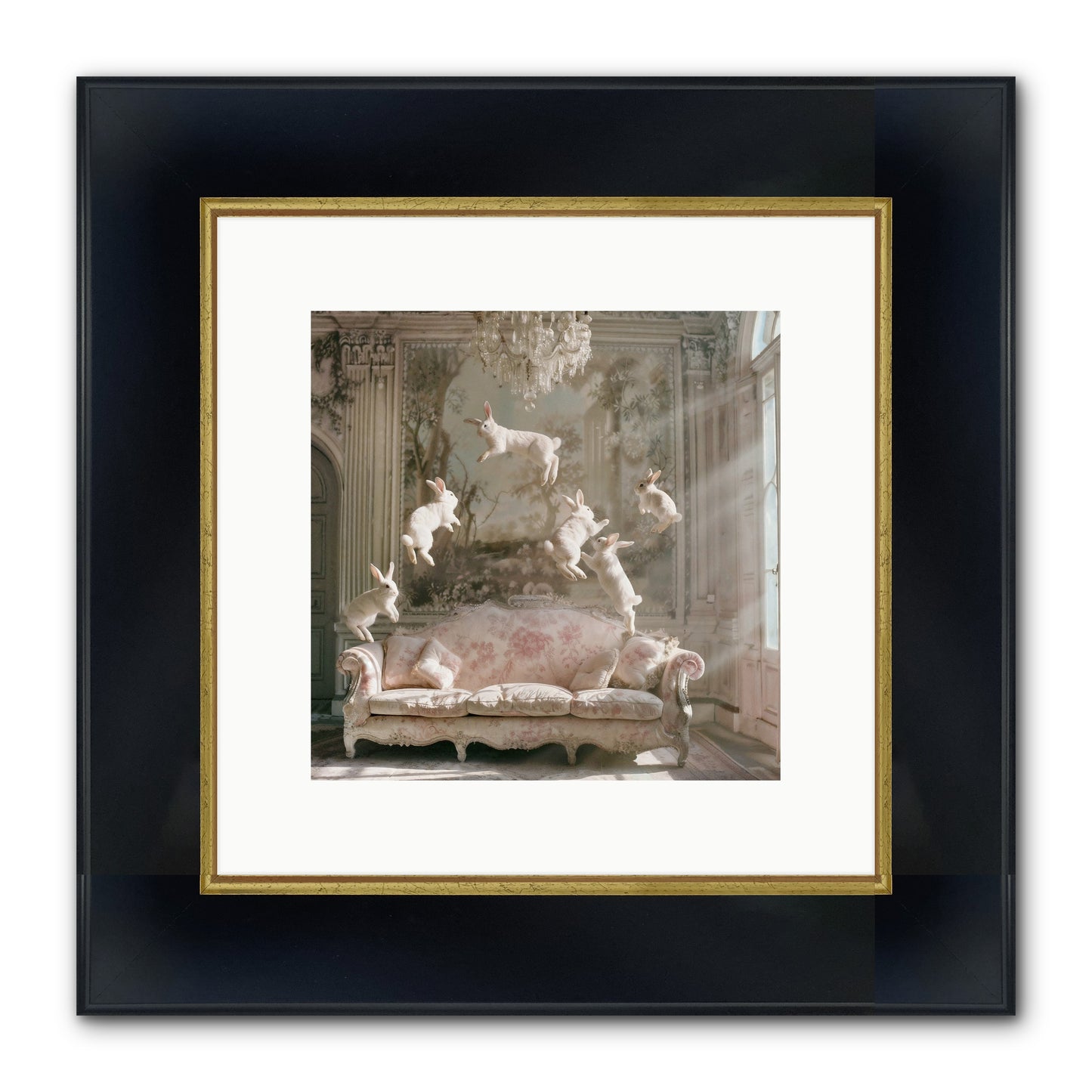 Joie De Vivre Framed Print - Wide Black w/Gold 10x10