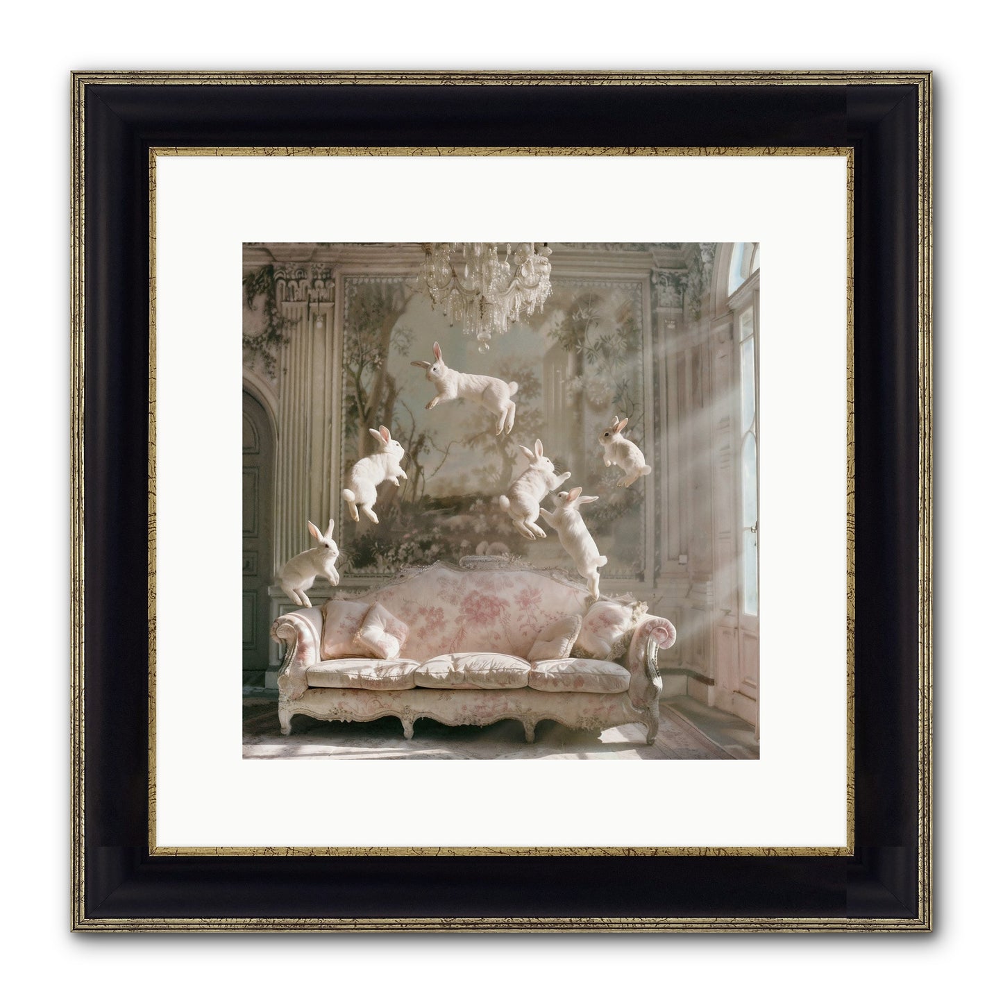 Joie De Vivre Framed Print - Black & Gold 12x12