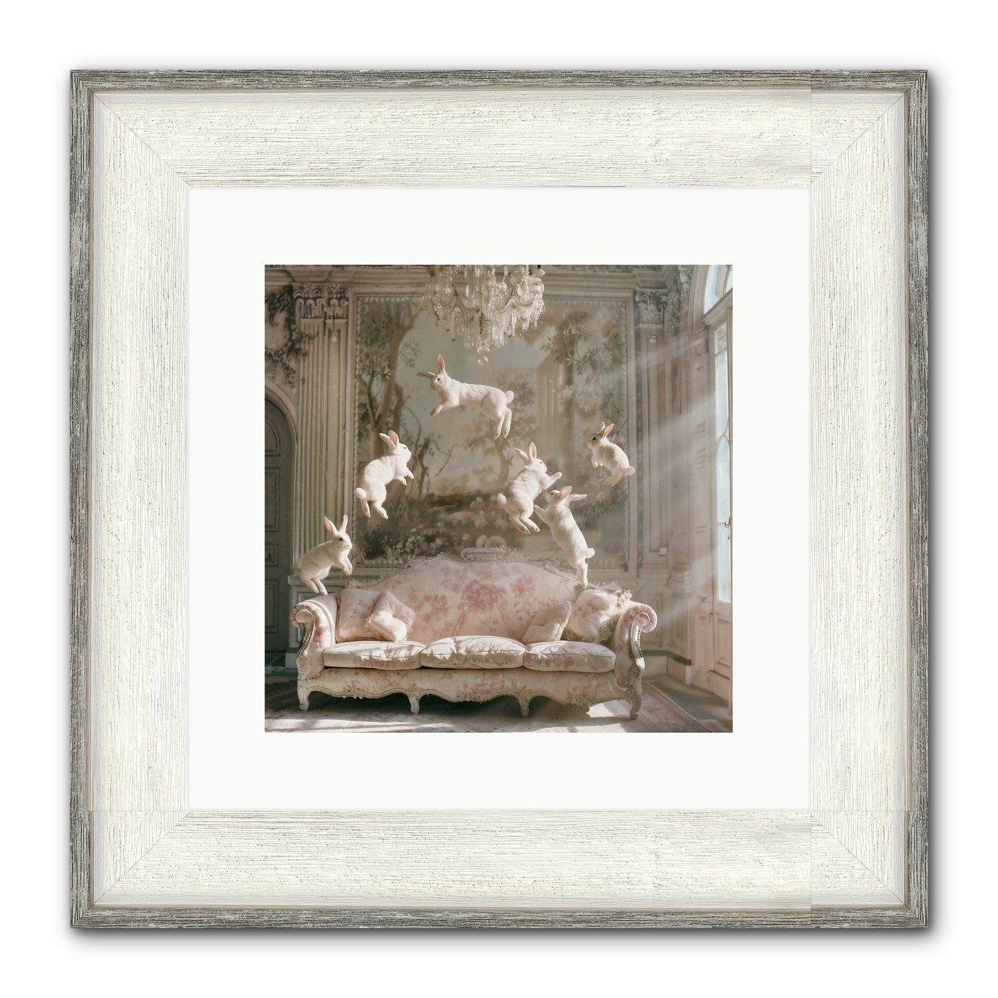 Joie De Vivre Framed Print - Driftwood White 12x12