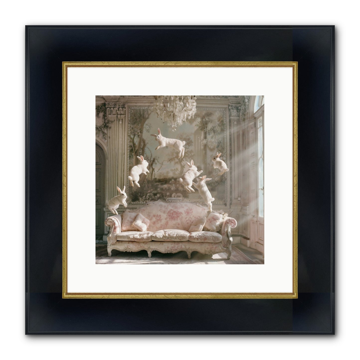 Joie De Vivre Framed Print - Wide Black w/Gold 12x12